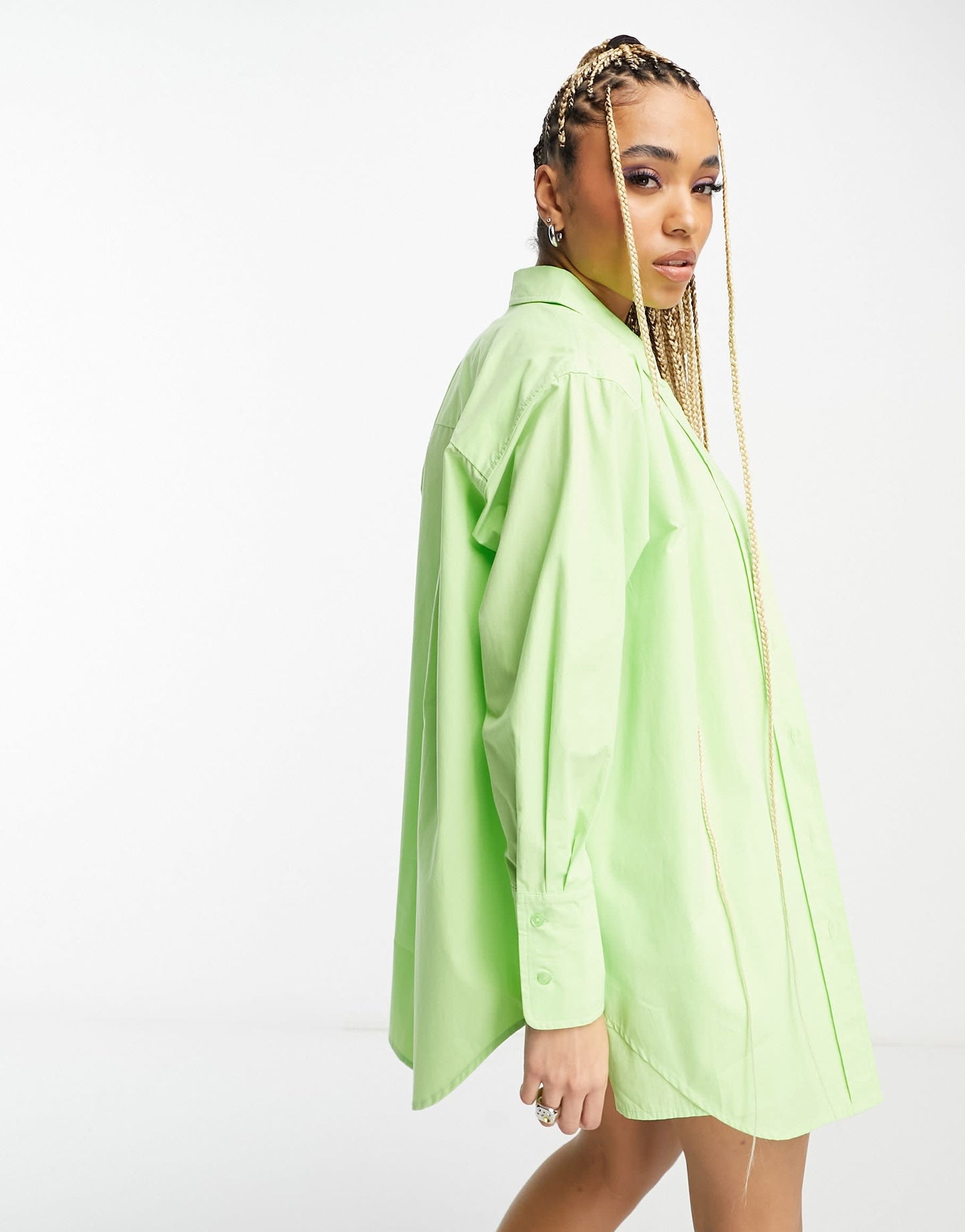 Signature 8 co-ord oversized shirt in green