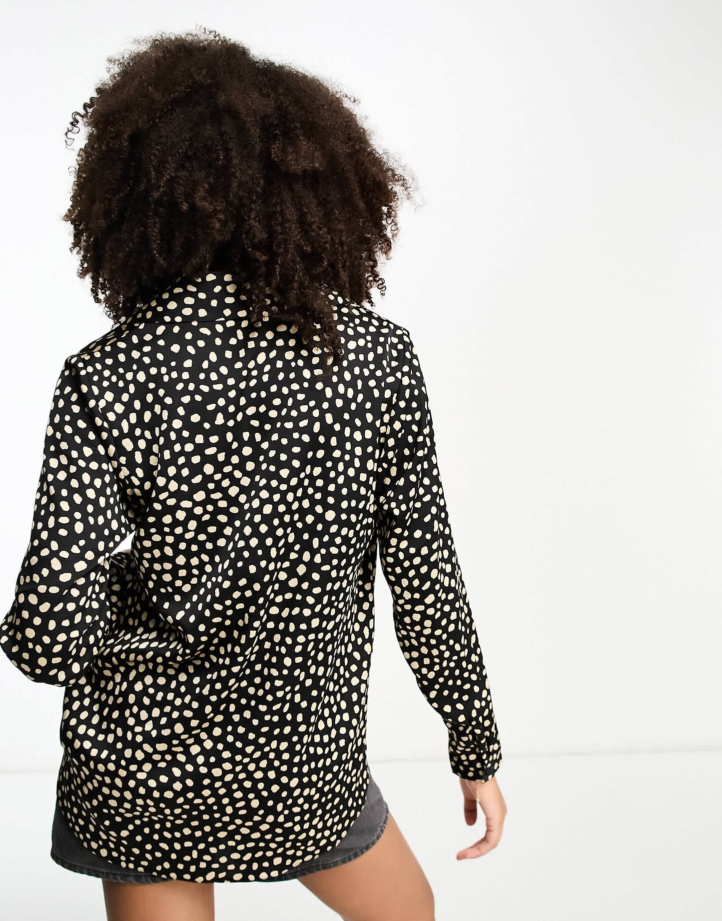 ASOS DESIGN relaxed satin shirt in non print