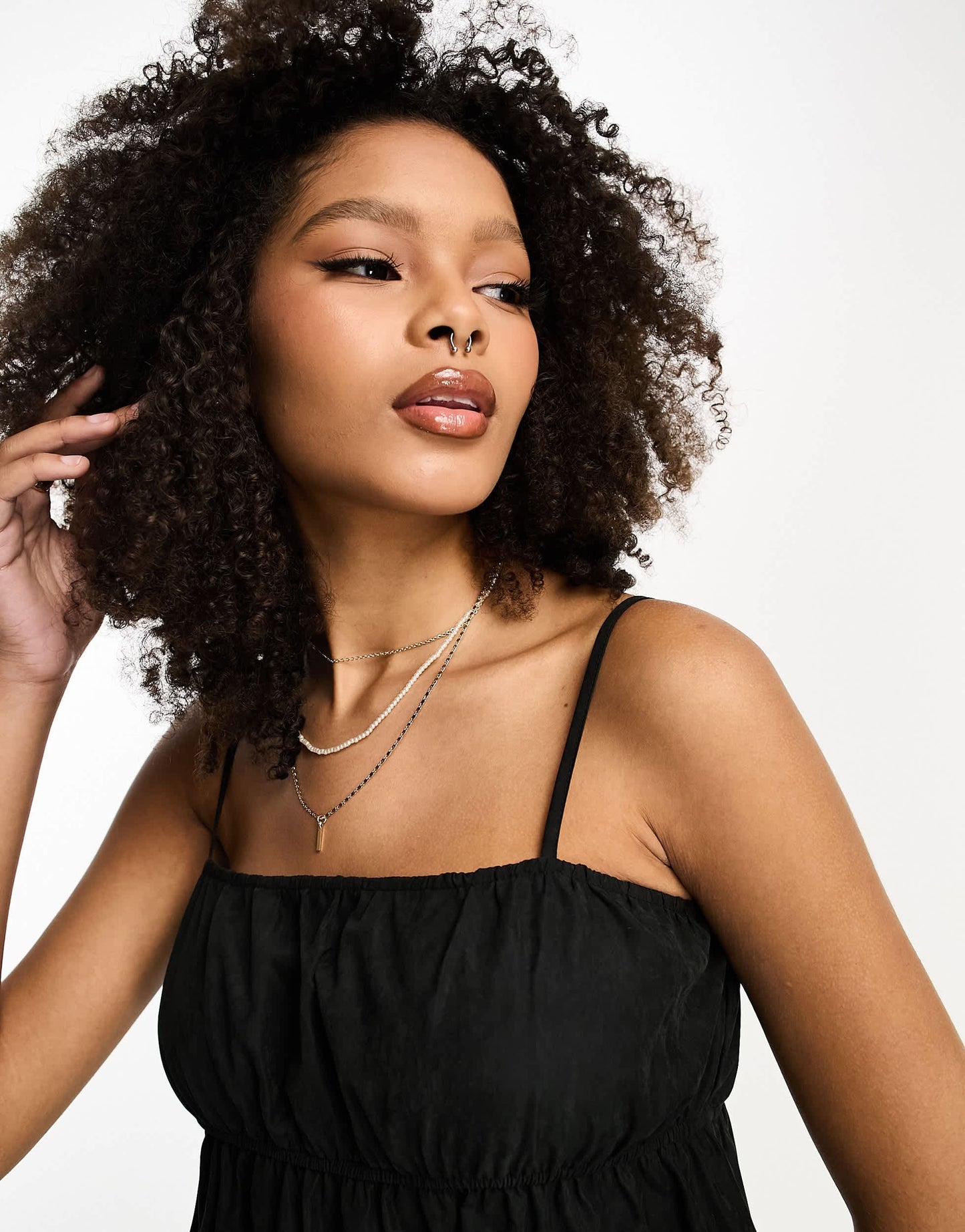 Lola May cami strap mini a line dress in black