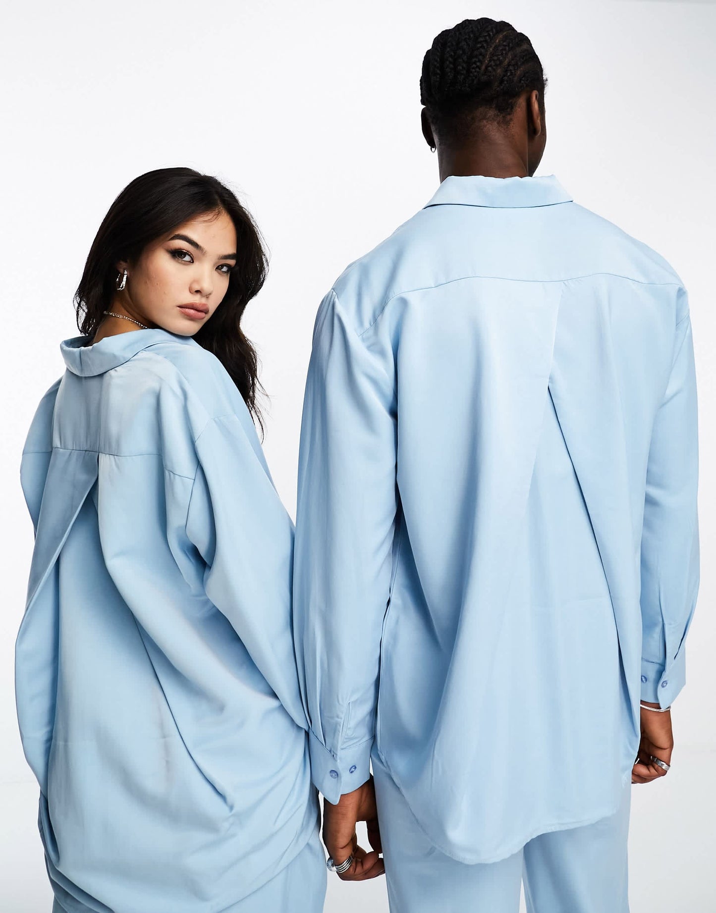 IQUALL unisex shirt co-ord in baby blue