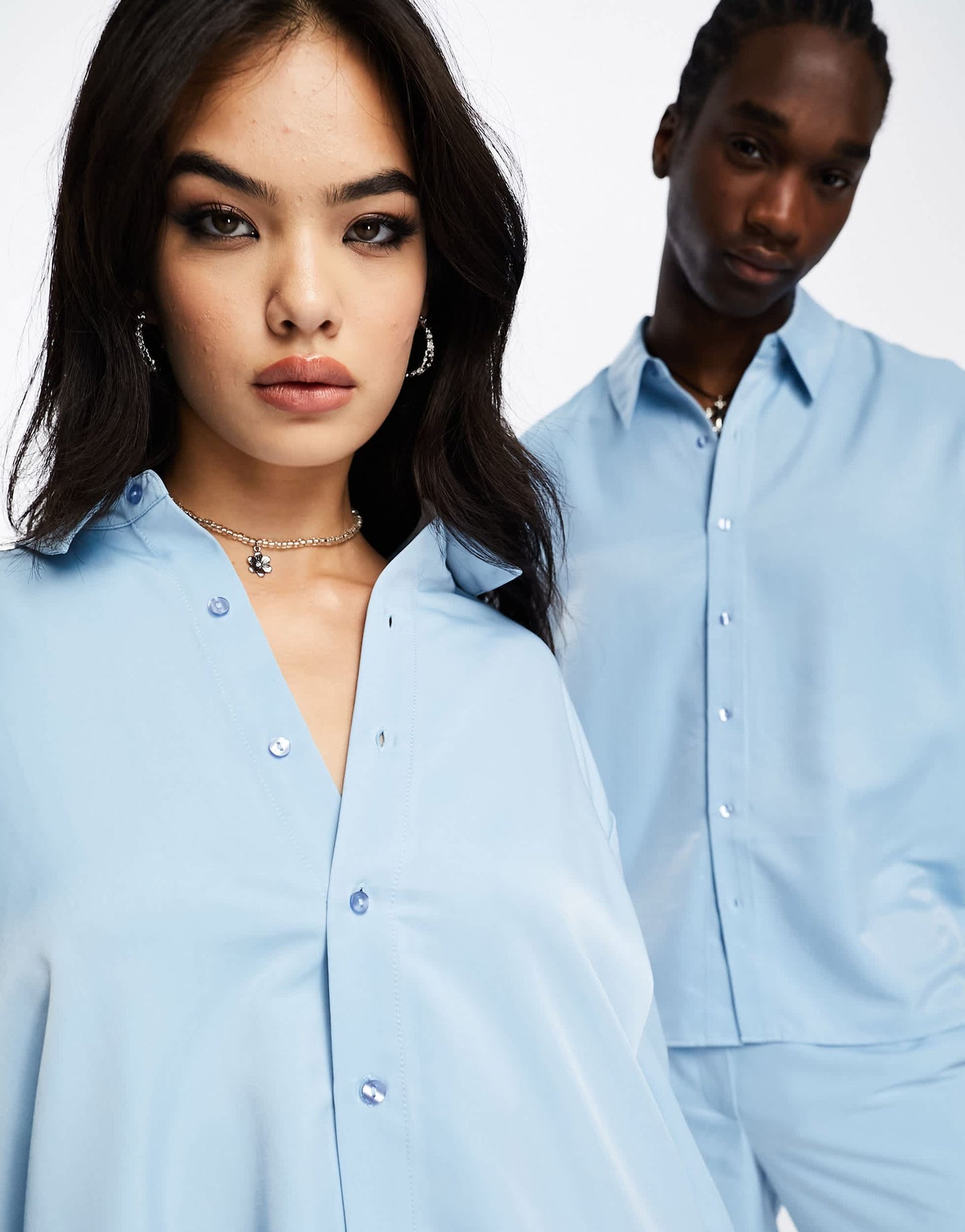 IQUALL unisex shirt co-ord in baby blue