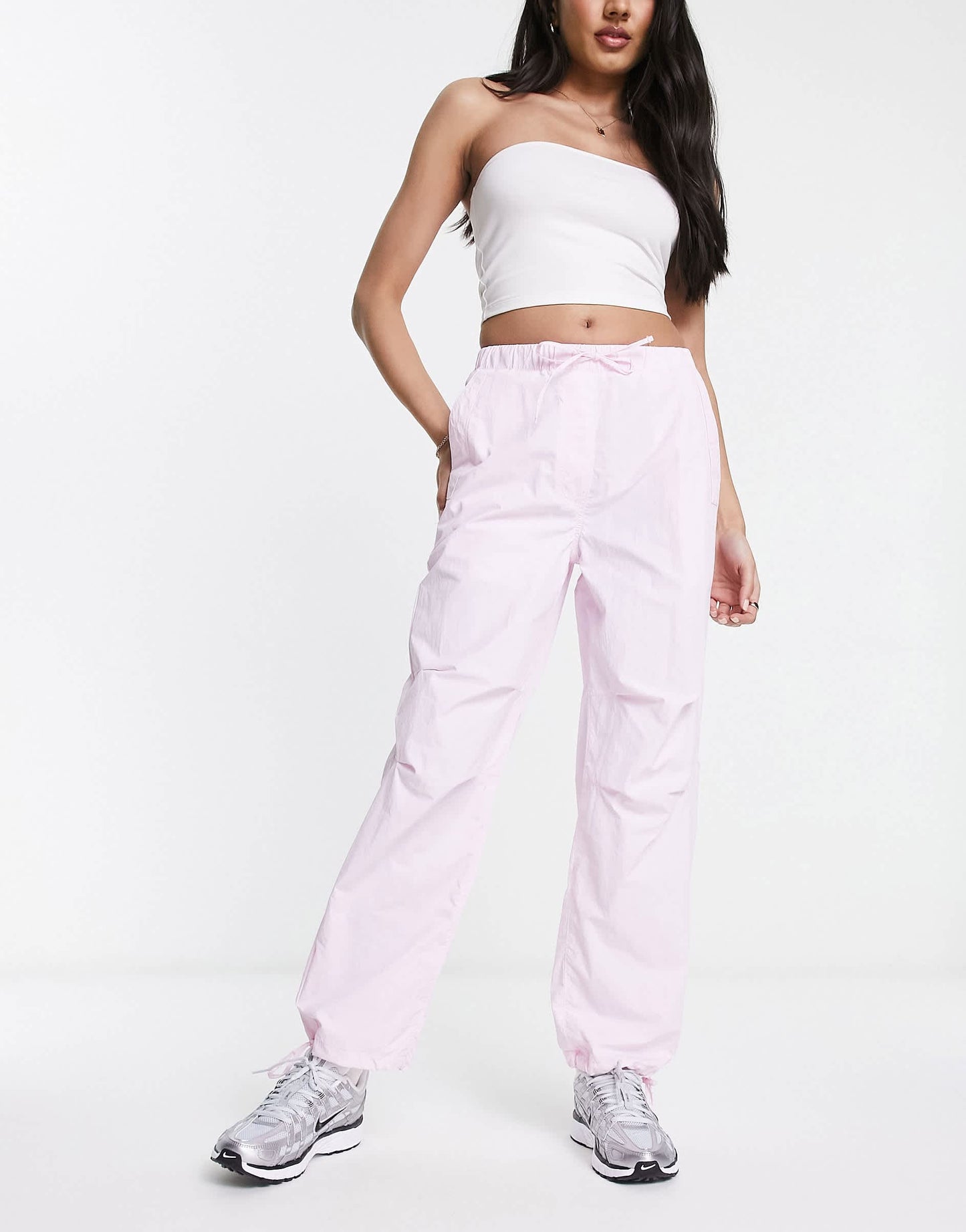 Pimkie parachute cargo trousers in pink