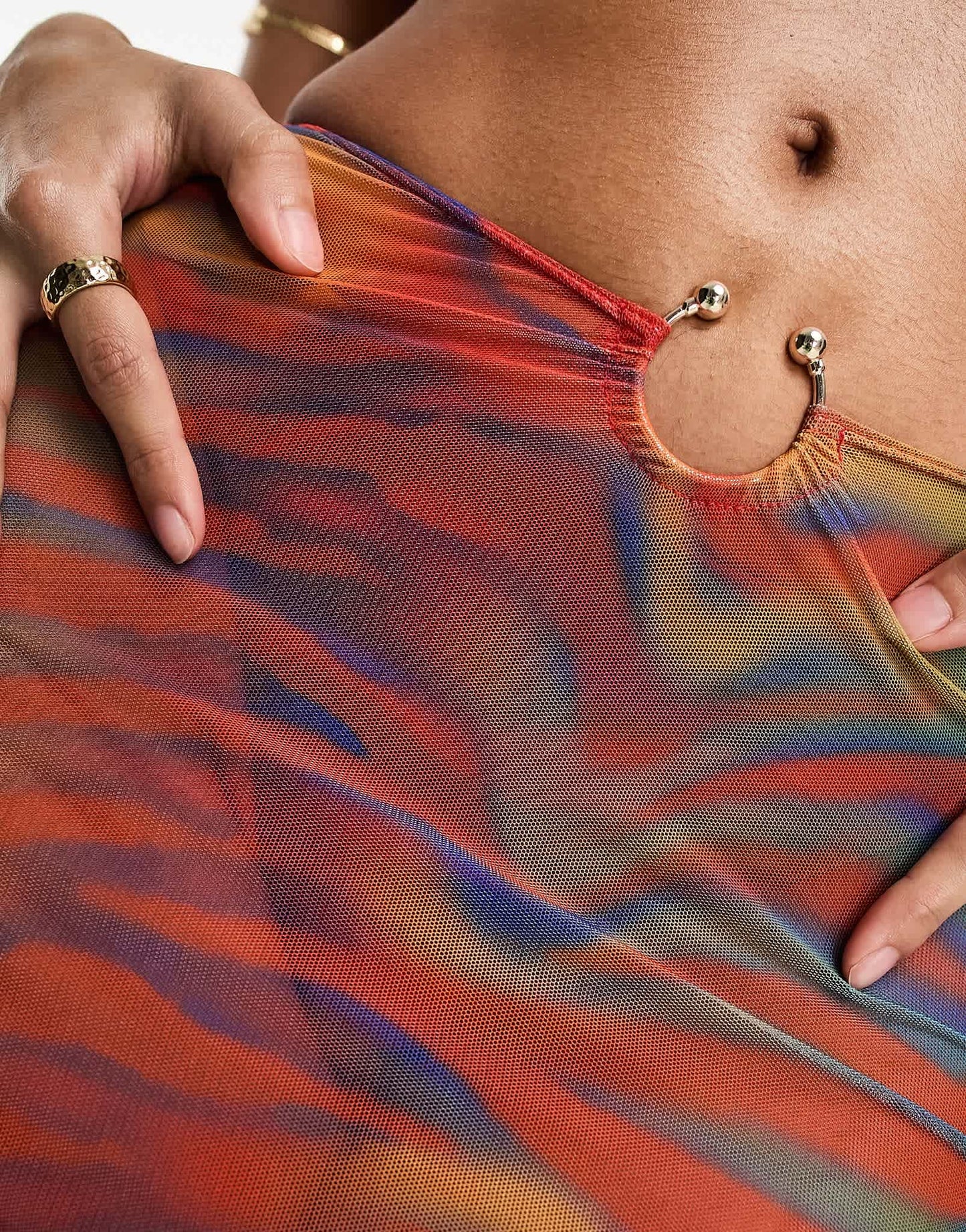 ASOS DESIGN mesh maxi beach skirt in heatmap zebra print