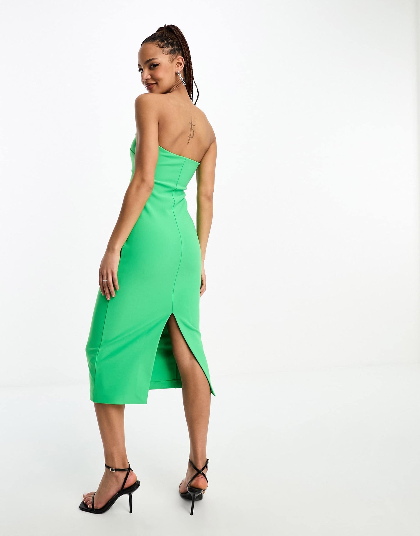 Forever New bandeau cut out midi dress in green