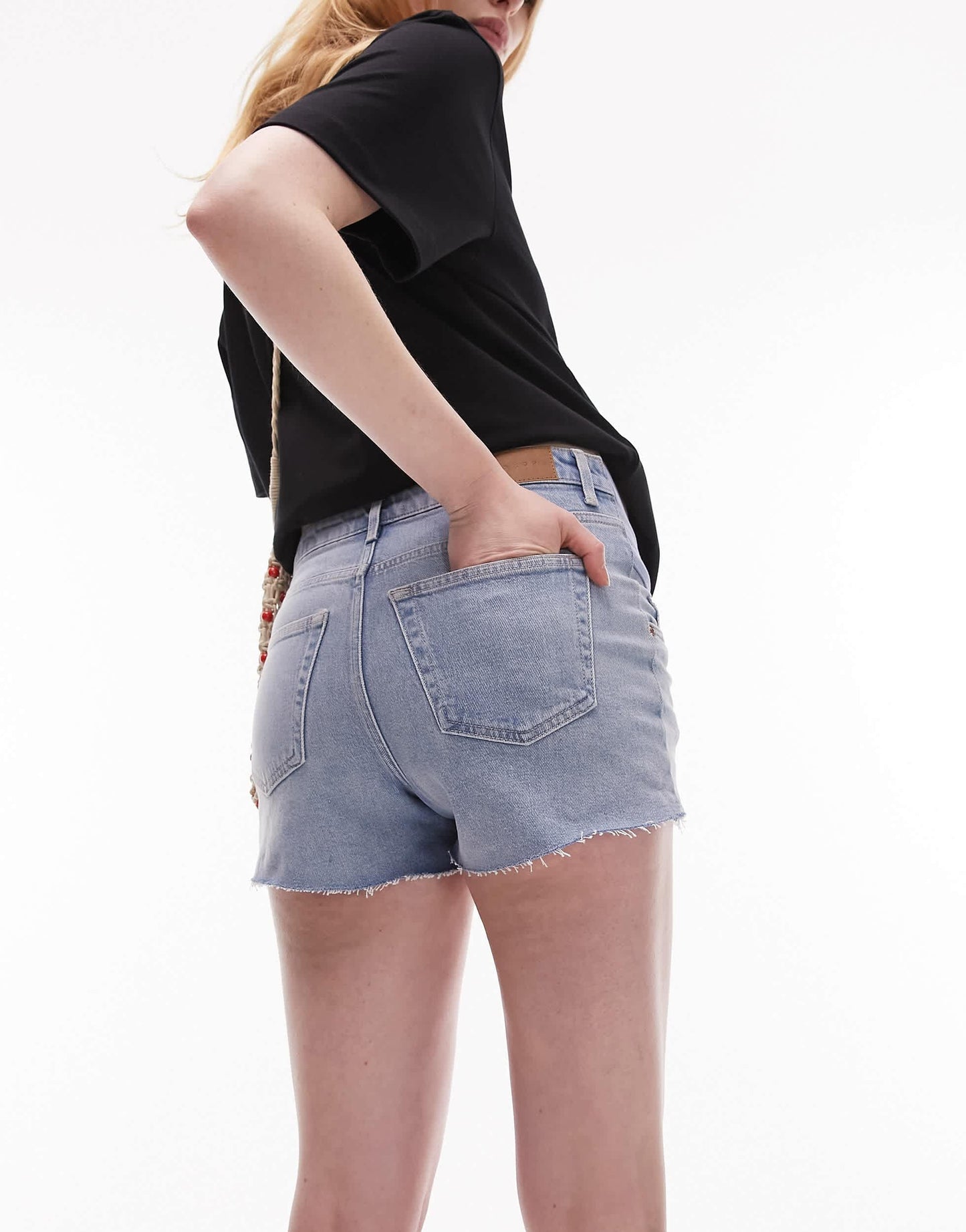 Topshop Maternity denim comfort stretch Mom shorts in bleach