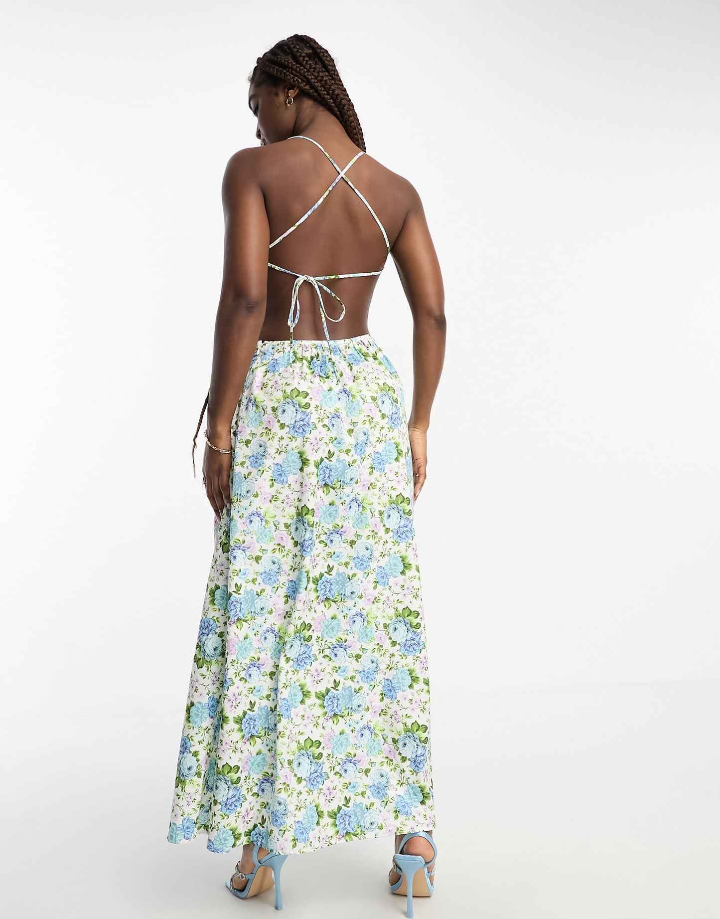 The Frolic cut-out detail assymetric midaxi dress in vintage bloom floral