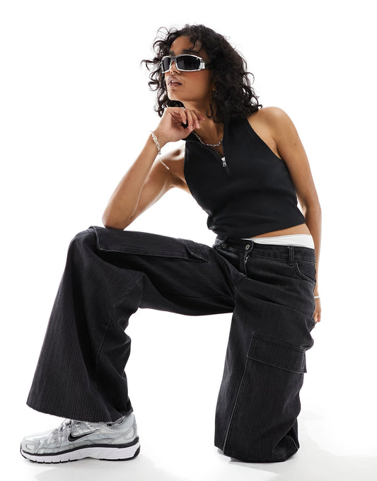 Jordan flight club mock neck tank top in black