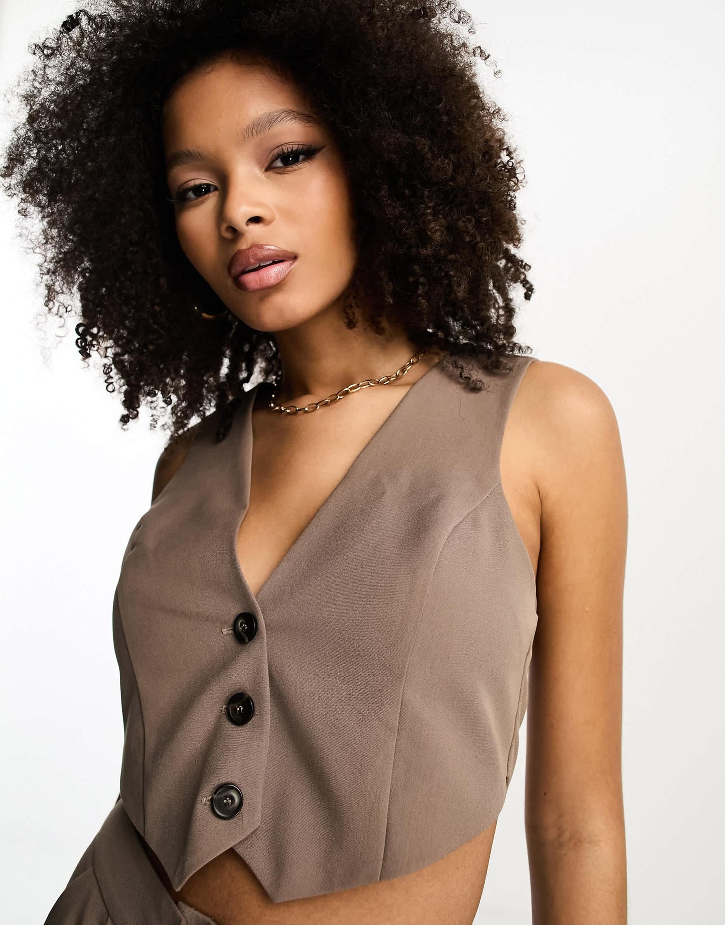 ASOS DESIGN tailored 2 in 1 waistcoat jumpsuit in taupe