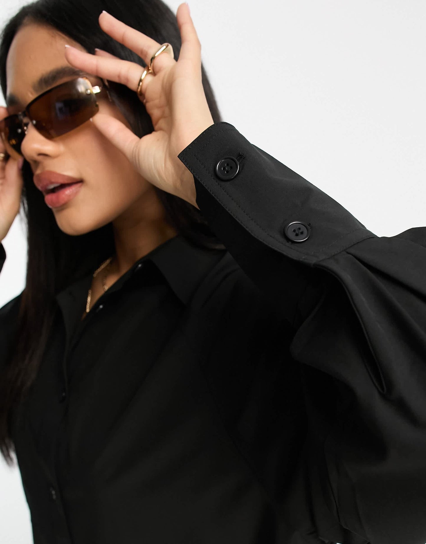 Threadbare Sheila mini shirt dress in black