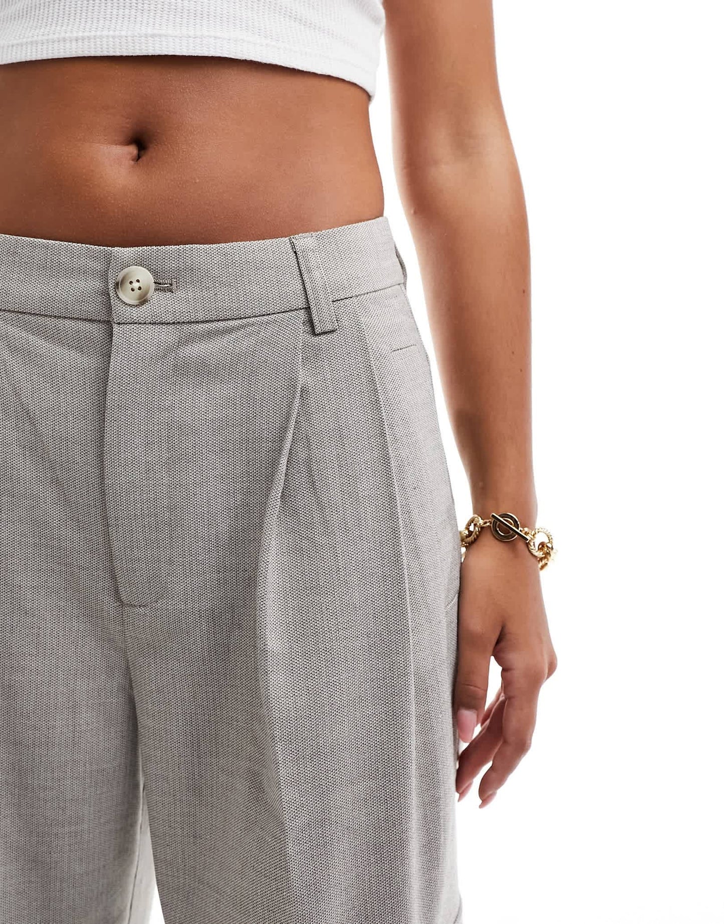 Object tailored cargo trousers in grey melange