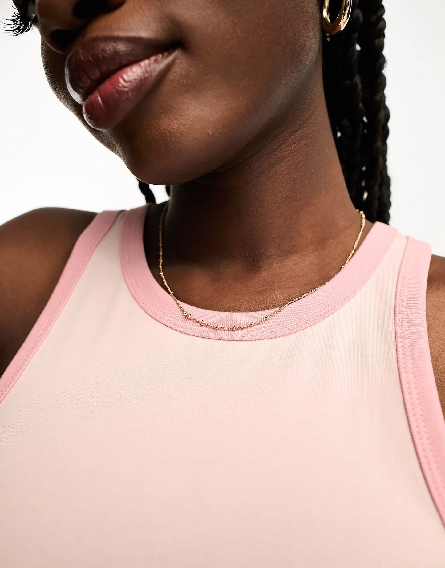 Urban Revivo scoop neck crop vest in pink