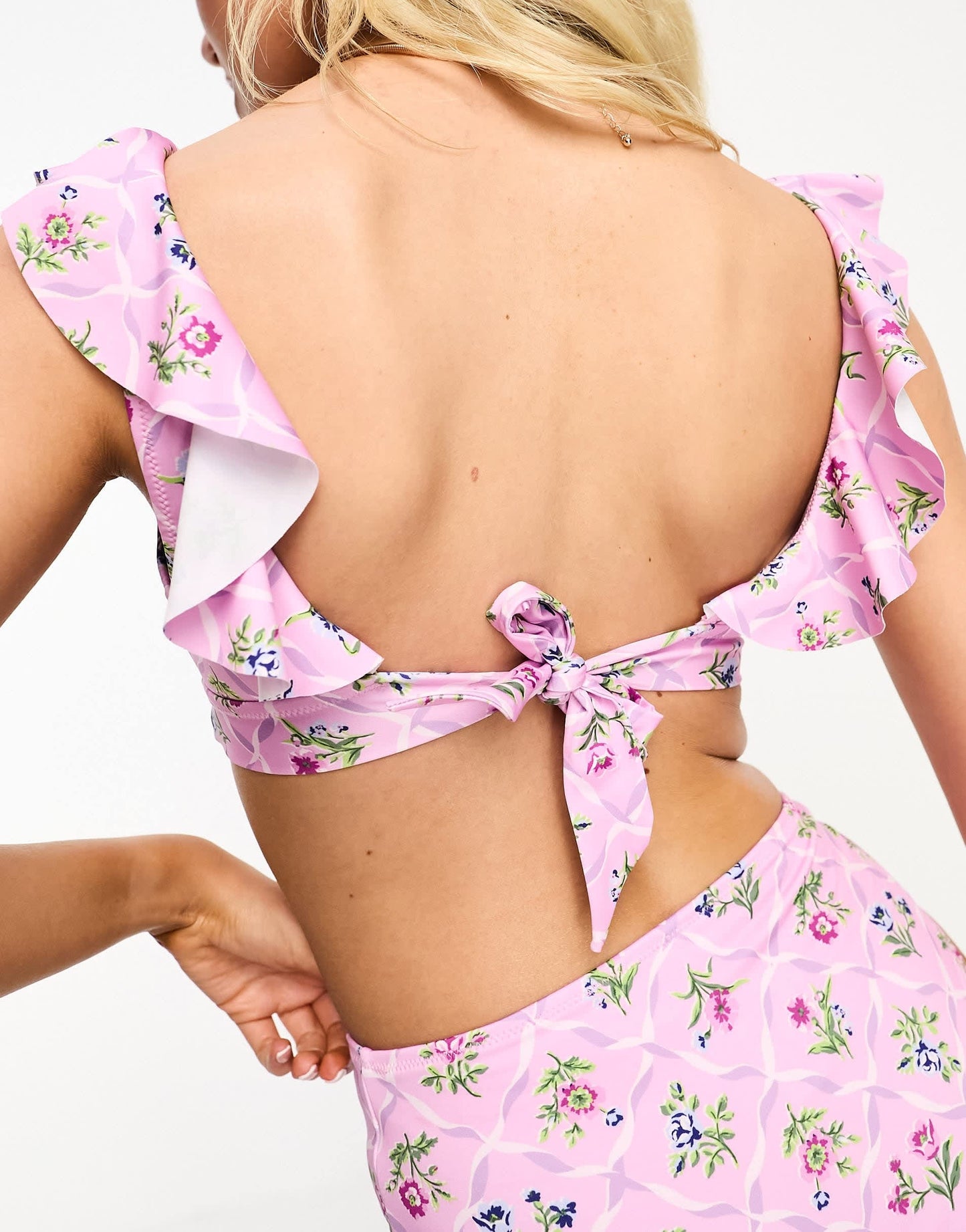 Nobody's Child bikini top in lilac floral