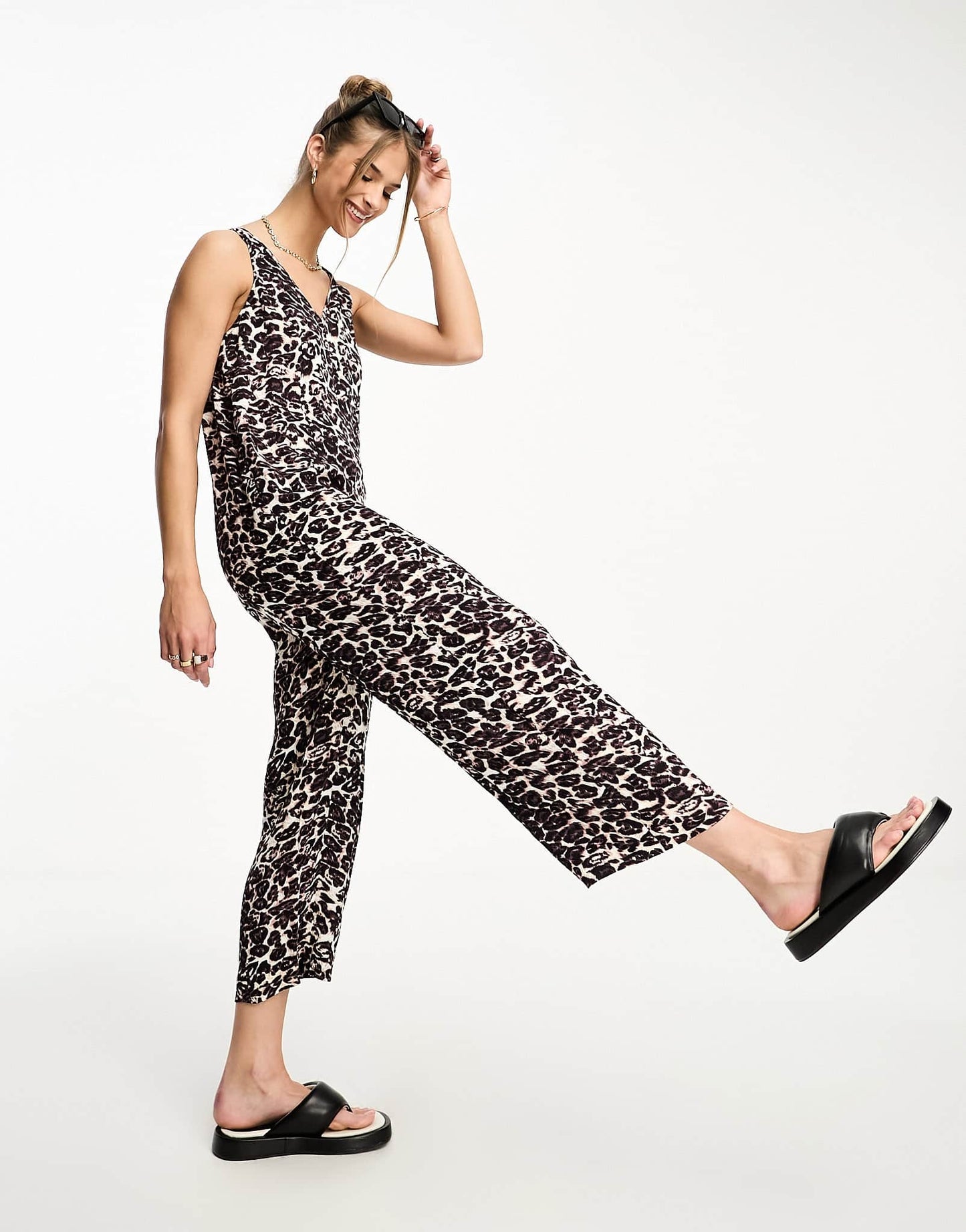 Whistles leopard print sleeveless jumpsuit in multi