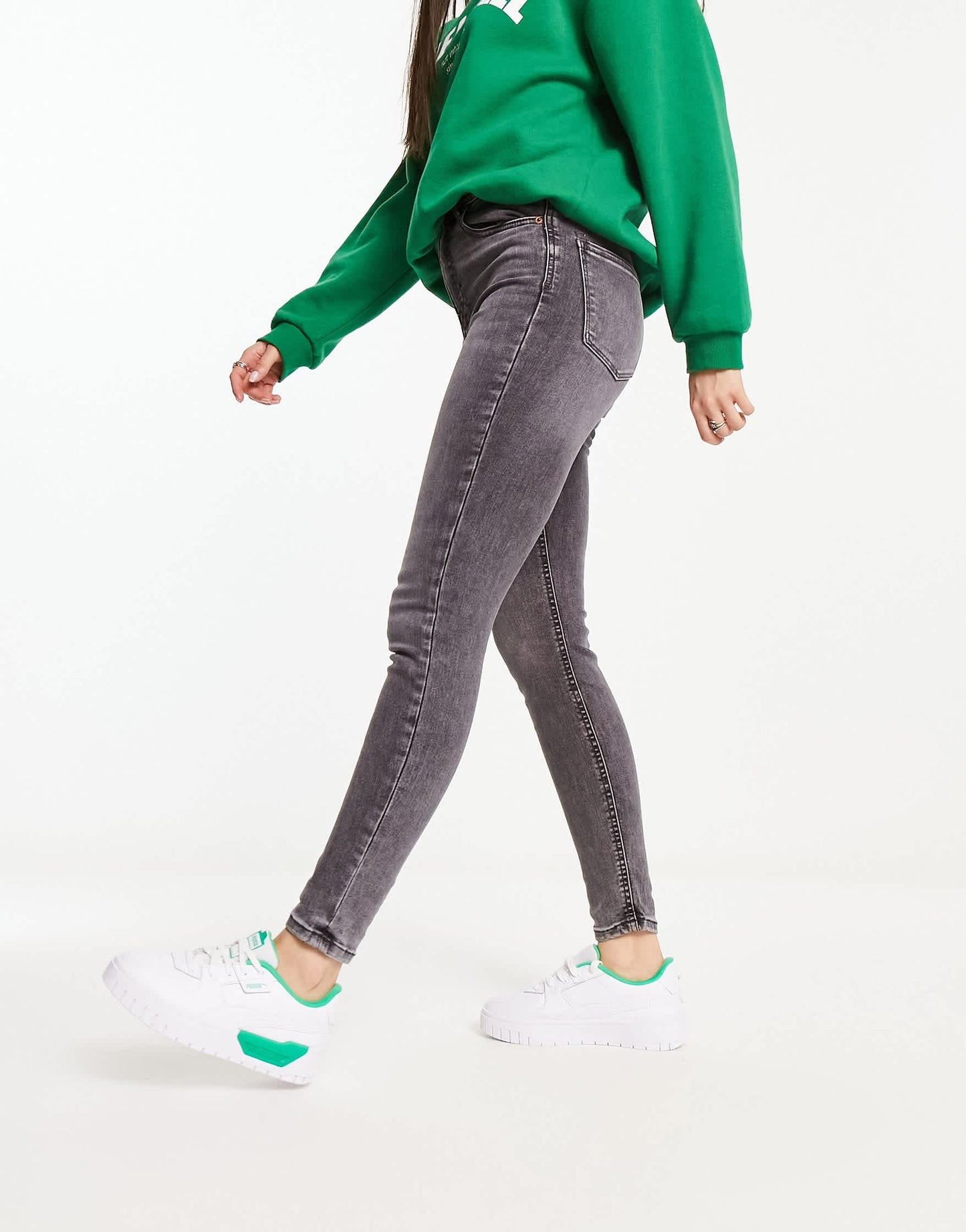 Stradivarius super high waist skinny jean in grey