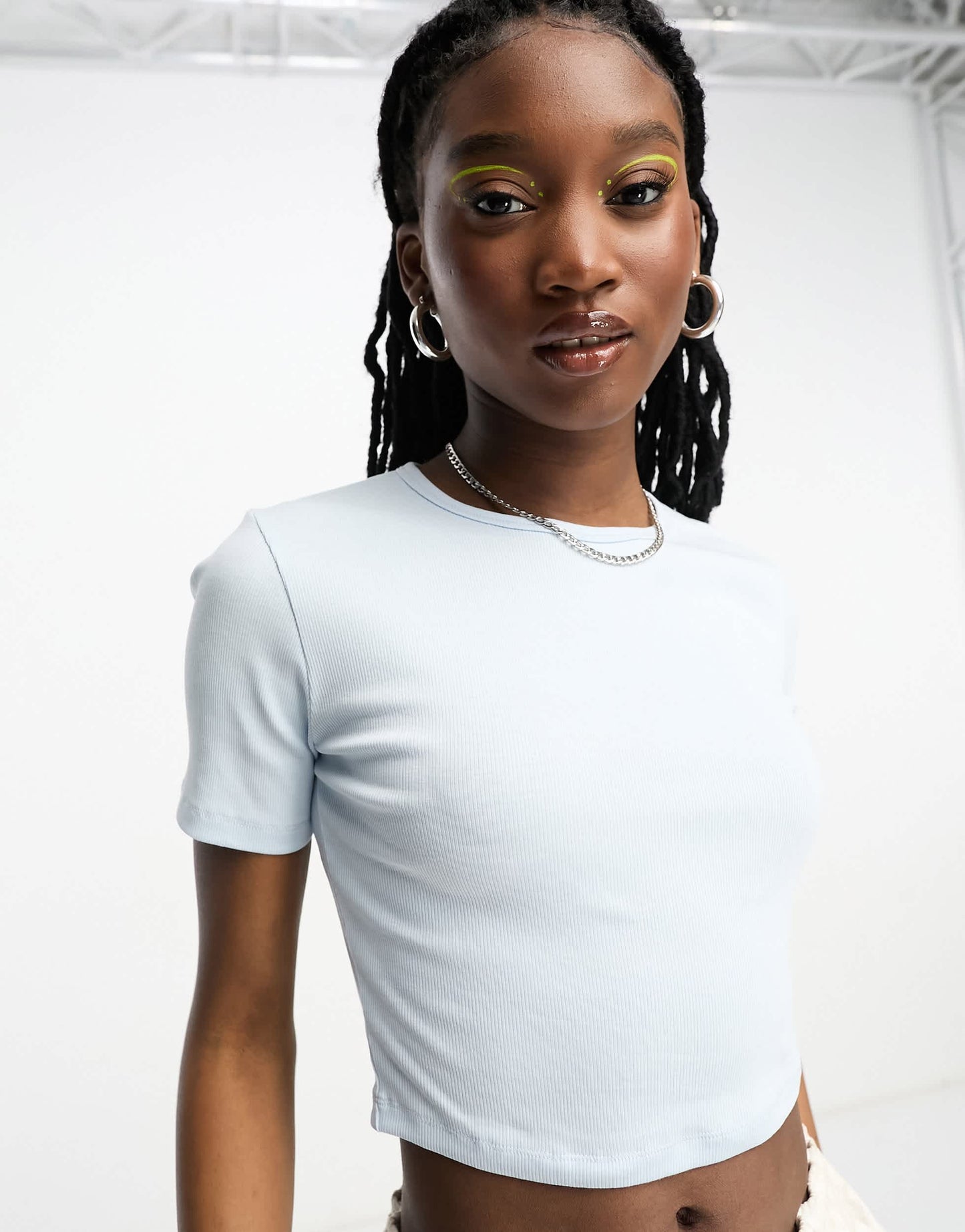 Weekday shrunken tee in pale blue