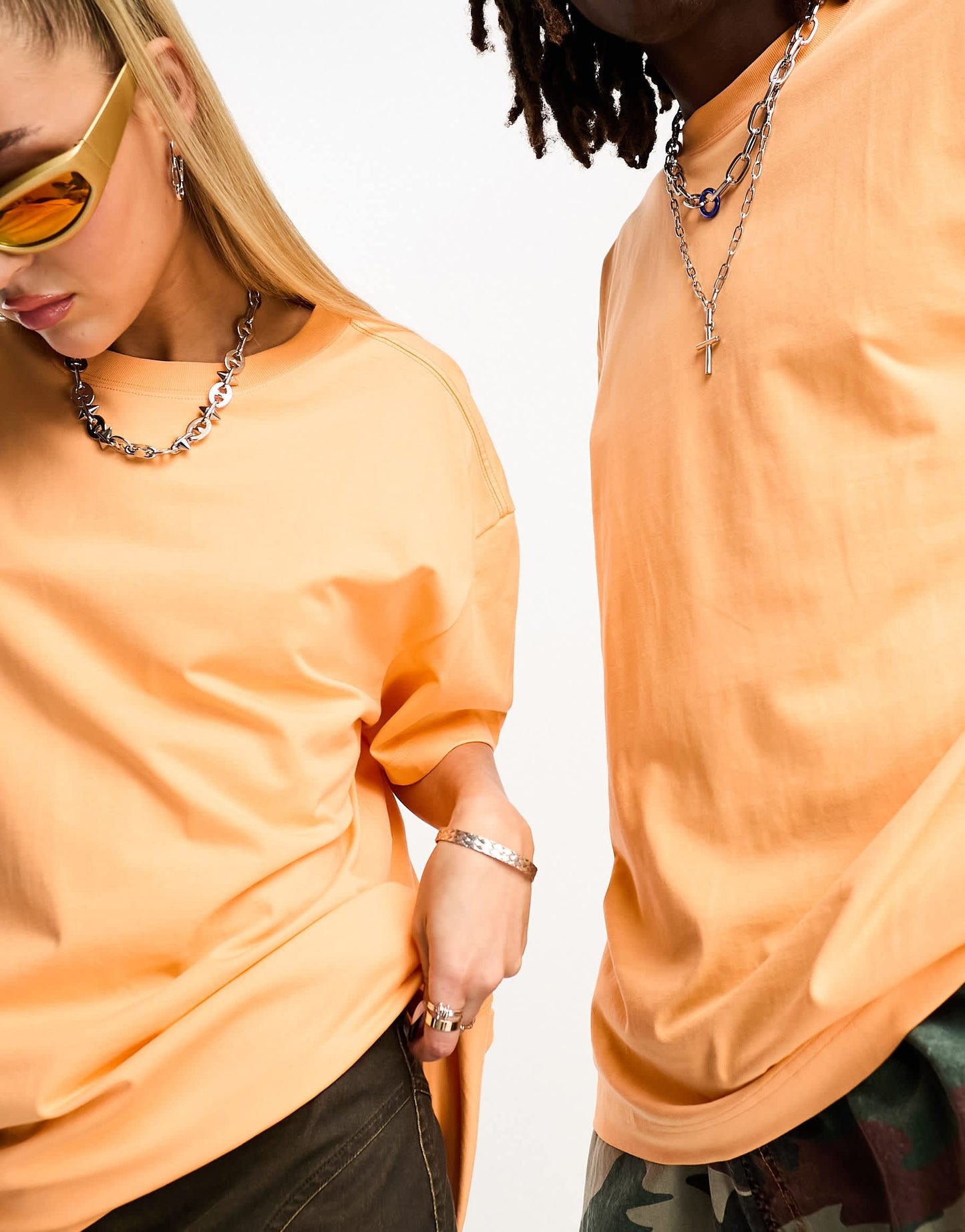 Weekday Unisex oversized t-shirt in orange exclusive to ASOS