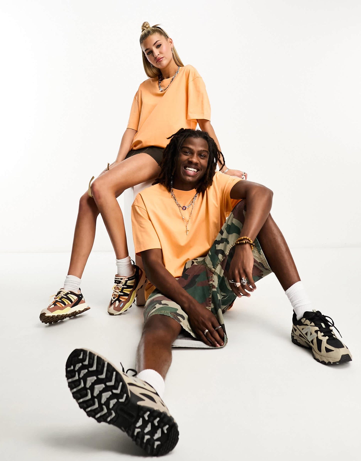 Weekday Unisex oversized t-shirt in orange exclusive to ASOS