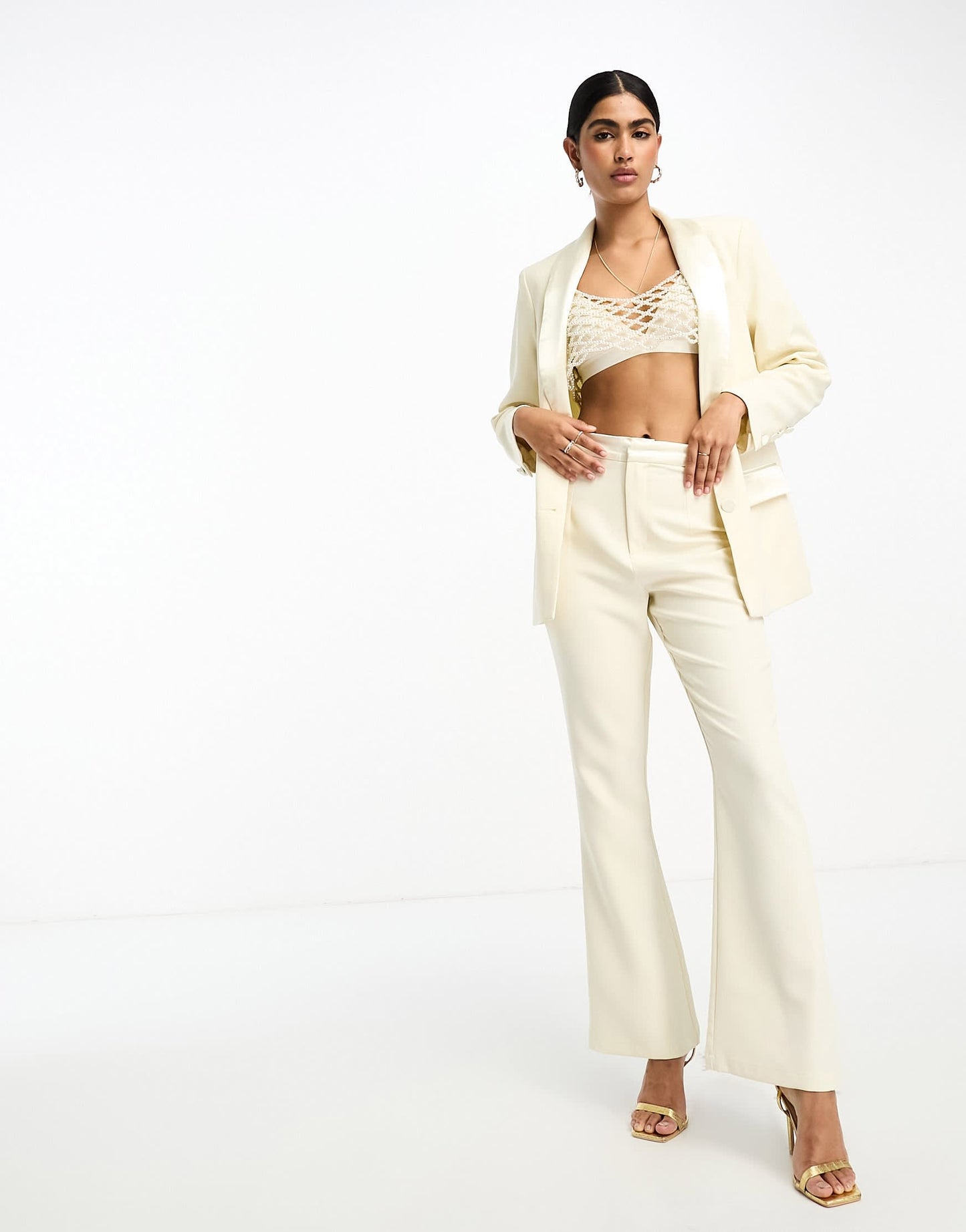 Never Fully Dressed Bridal tailored blazer suit co-ord in ivory