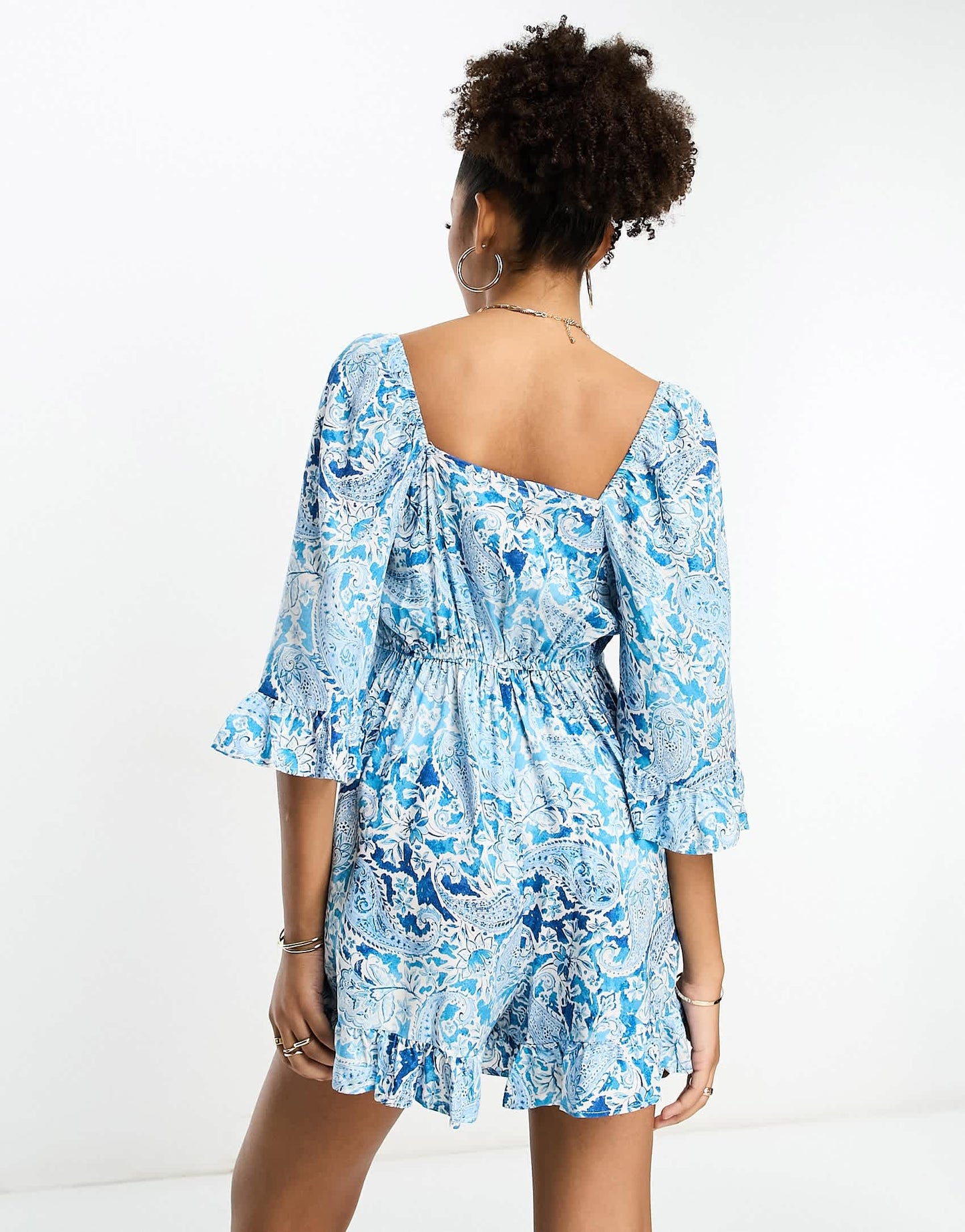 River Island playsuit with tie front detail in multi