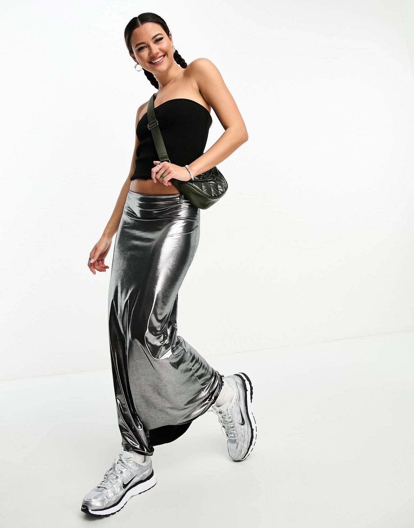 Weekday Tania rib tube top in black