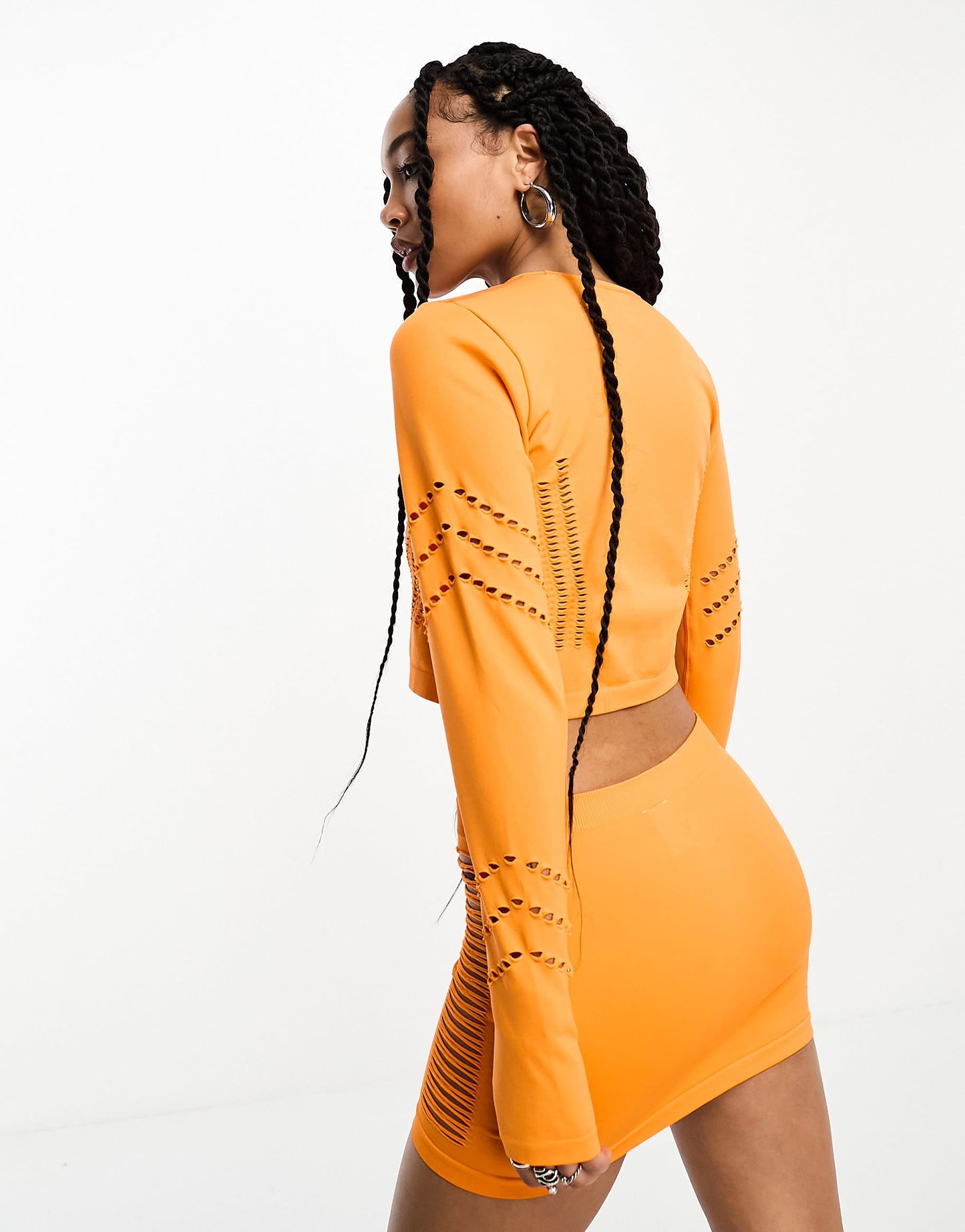 Only cut out seamless top co-ord in orange