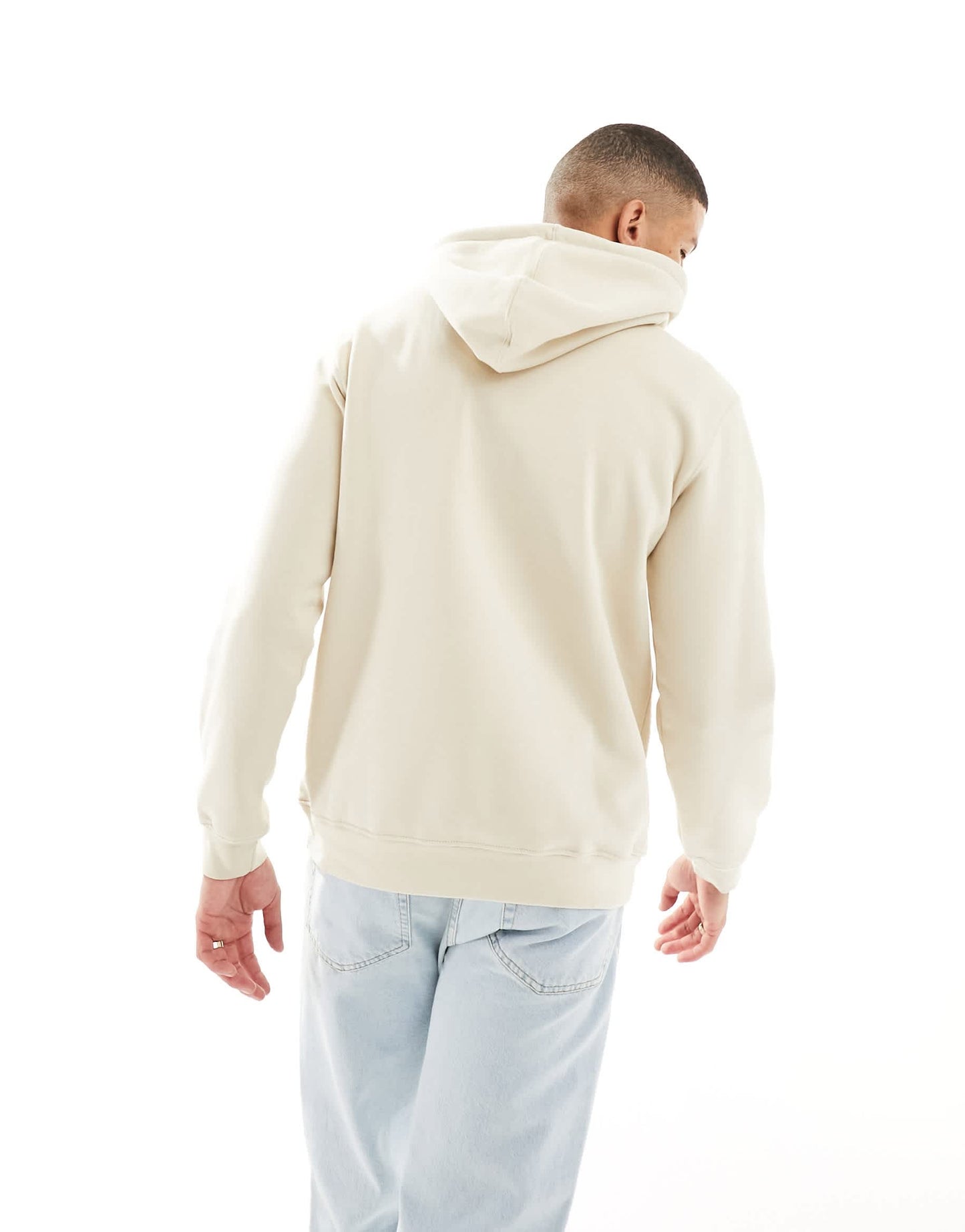 Selected Homme hoodie with embroidered logo in beige