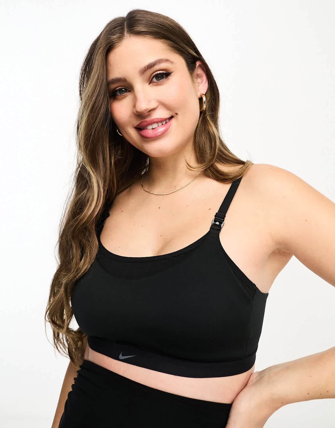 Nike Training Maternity Alate Dri-Fit light support sports bra in black