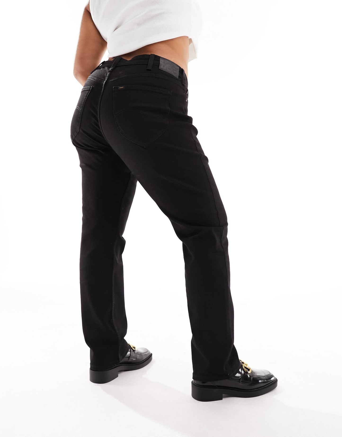 Lee plus marion straight leg jeans in black rinse
