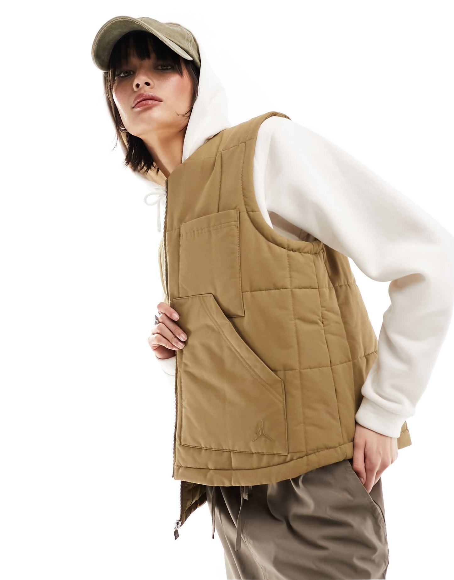 Jordan woven gilet in brown