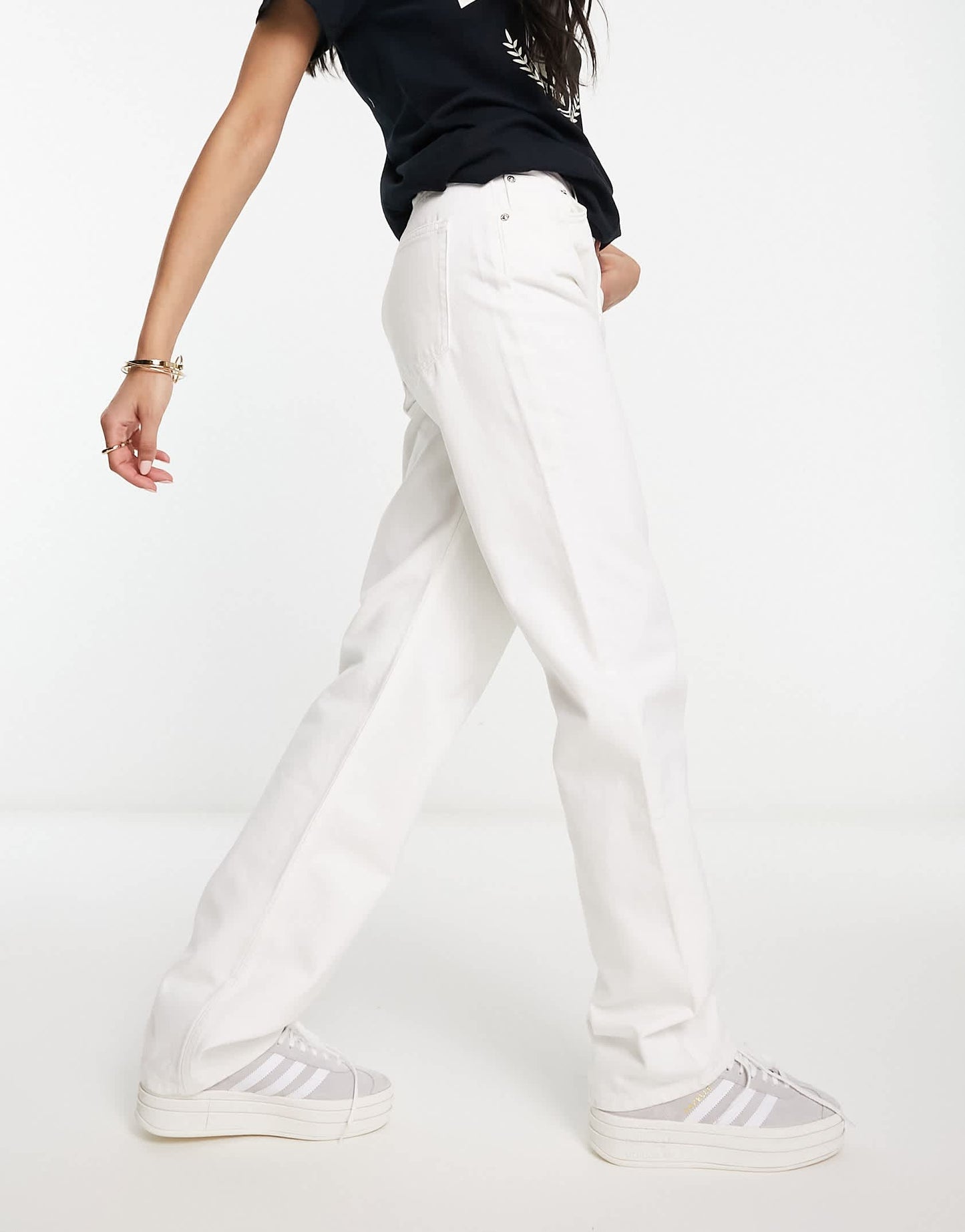Pull&Bear straight leg jean in white
