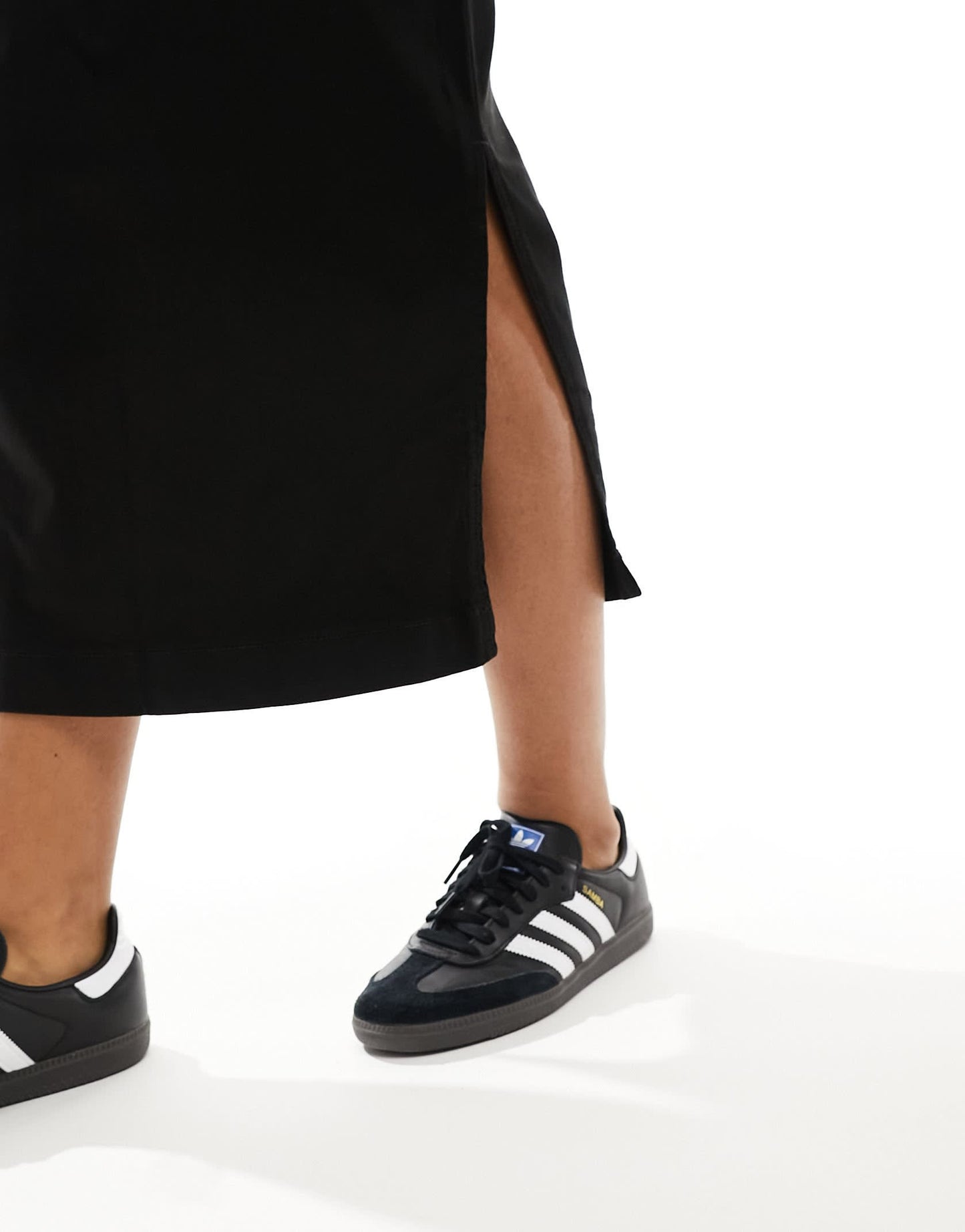 Mamalicious Maternity over the bump denim skirt with side splits in black