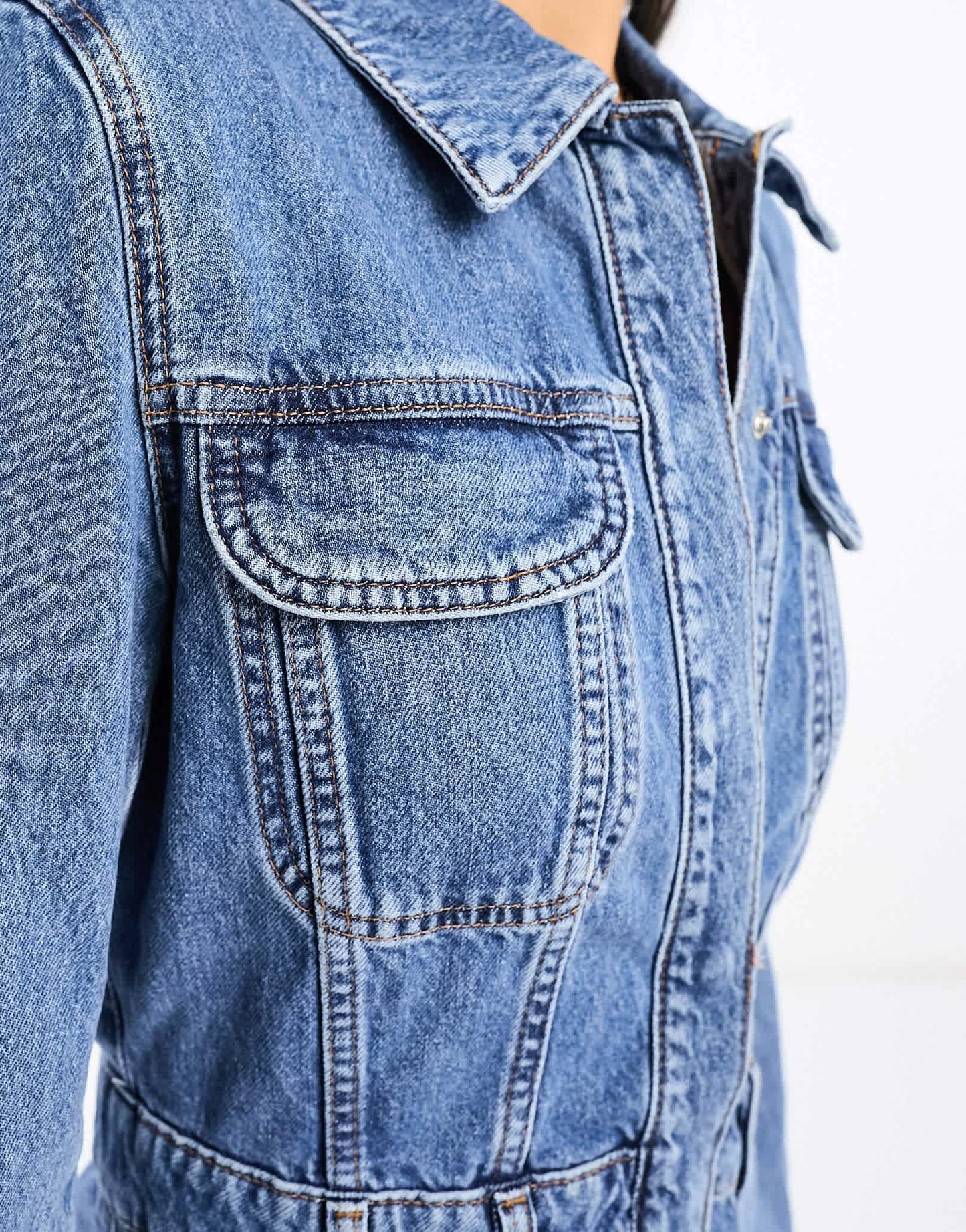River Island seam detail denim mini dress in blue