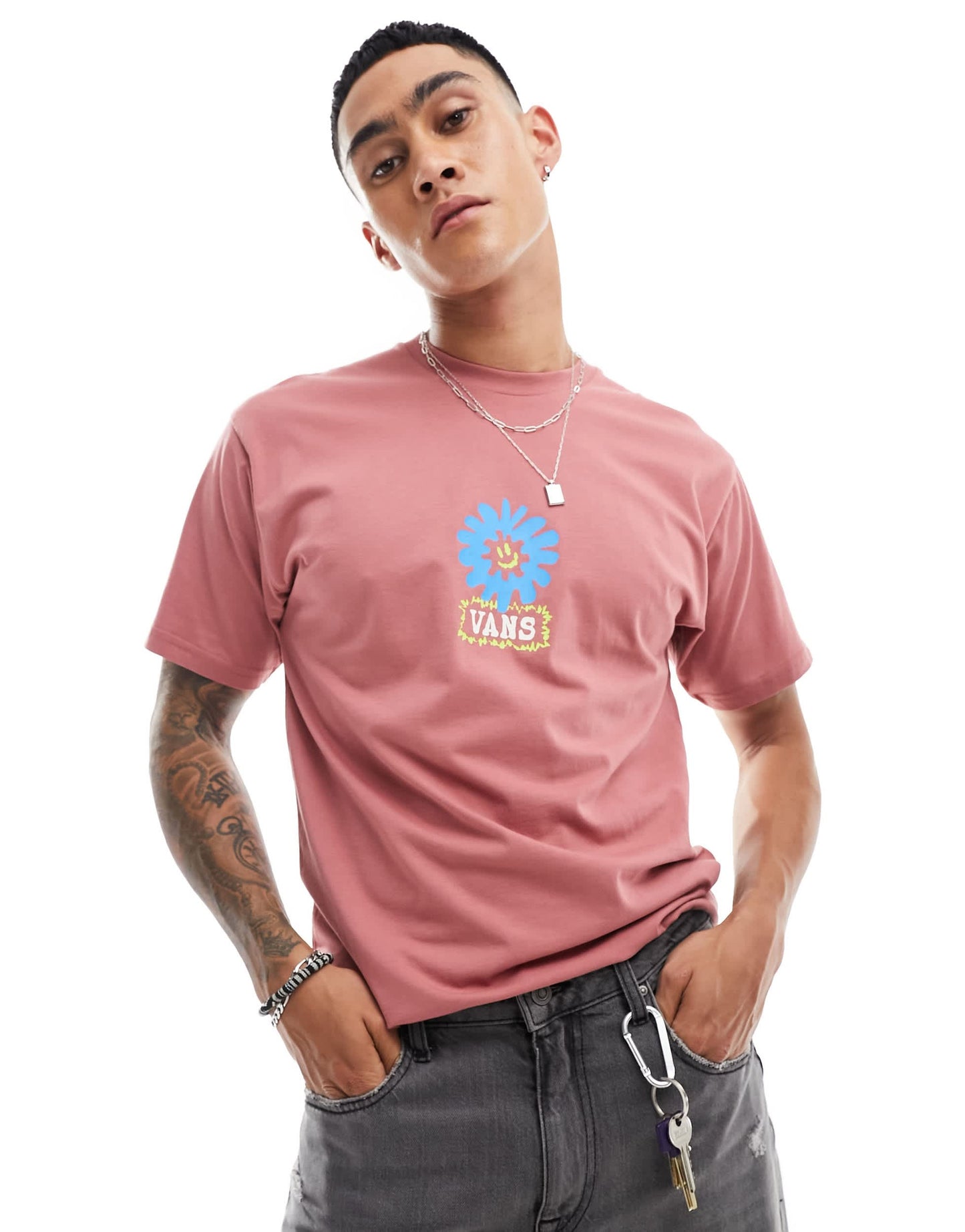 Vans t-shirt with back graphic in pink
