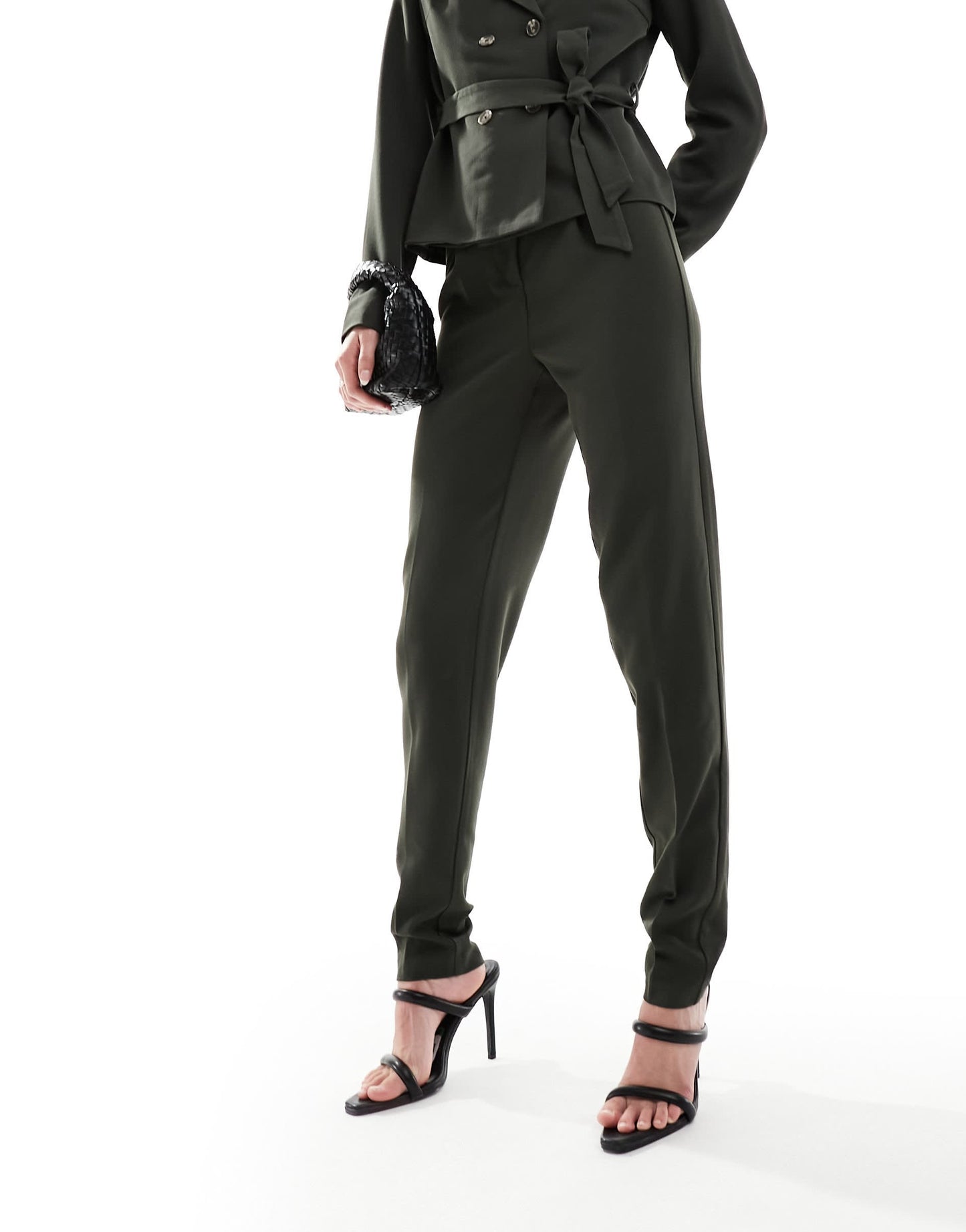 Vero Moda Tall tailored straight leg trouser co-ord in khaki