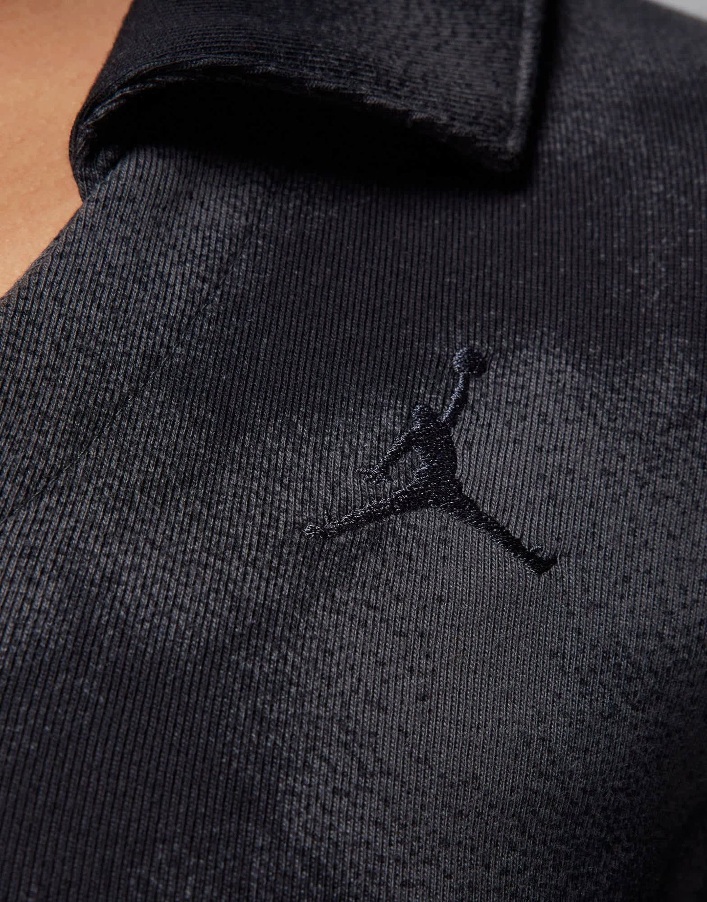 Jordan collared knit top in smoke grey