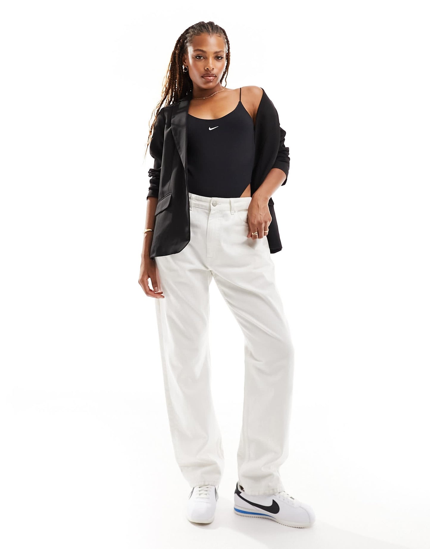Nike knit cami body suit in black