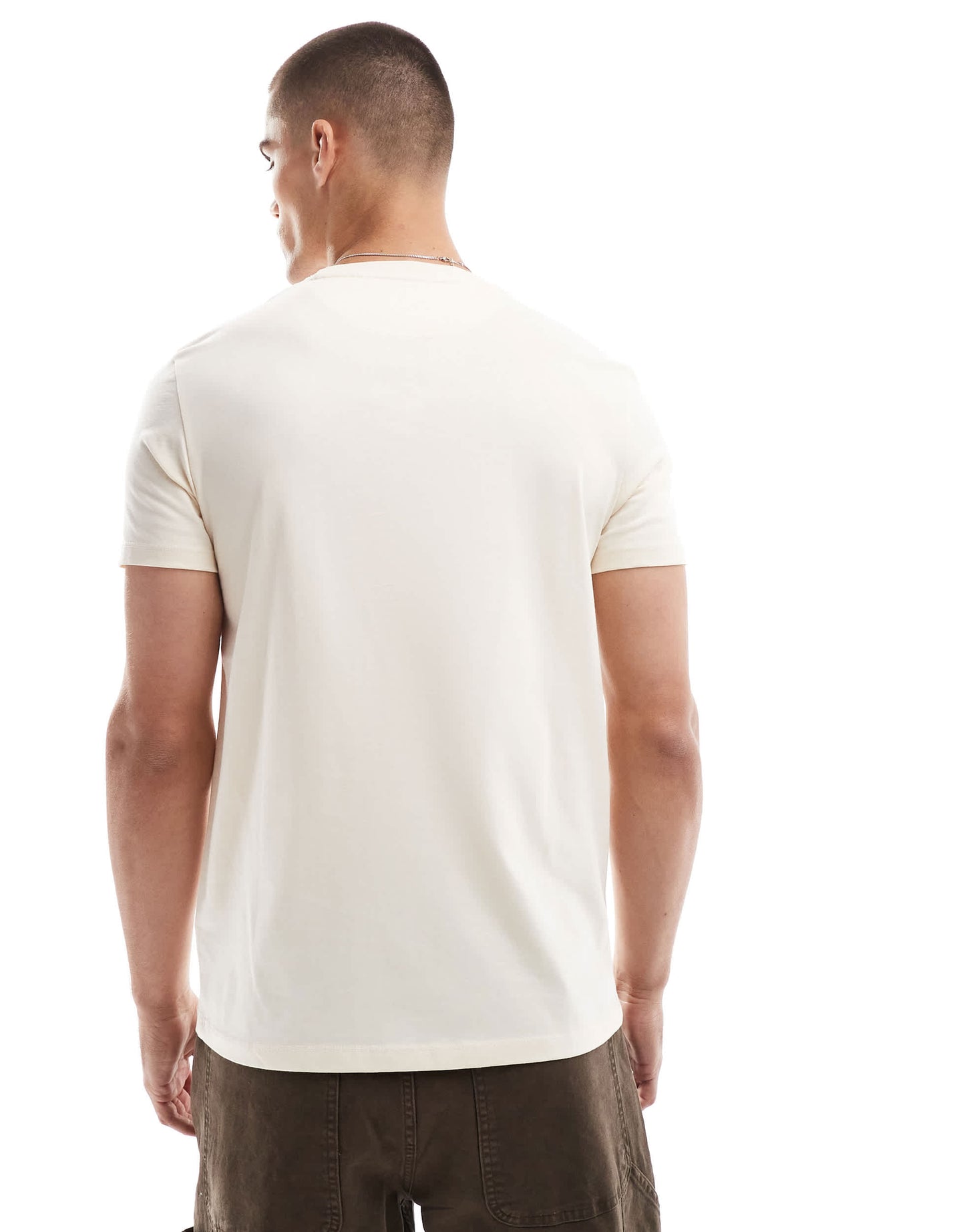 Timberland dunstan river left chest logo t-shirt in off white