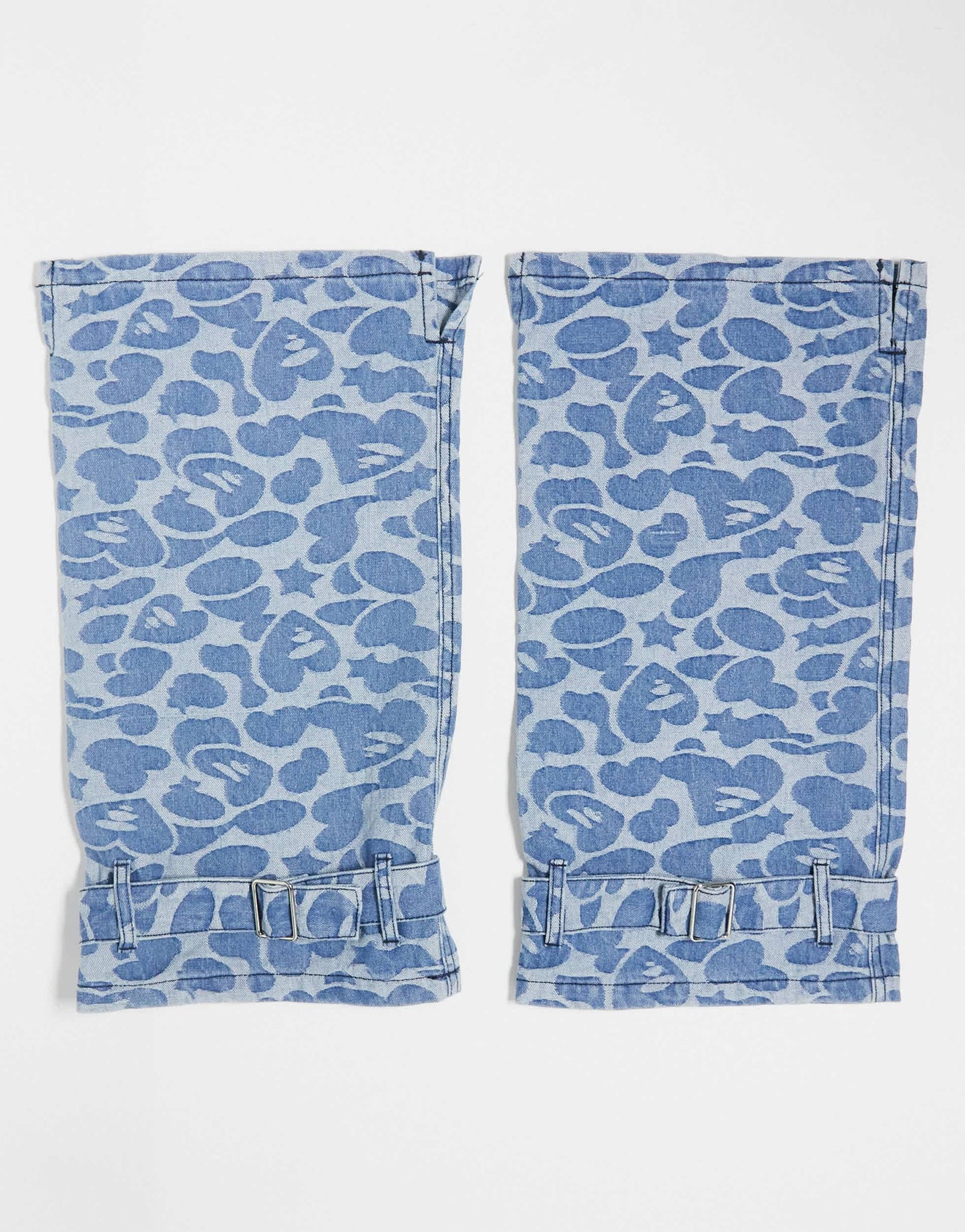Aape by A Bathing Ape denim leg warmers in blue