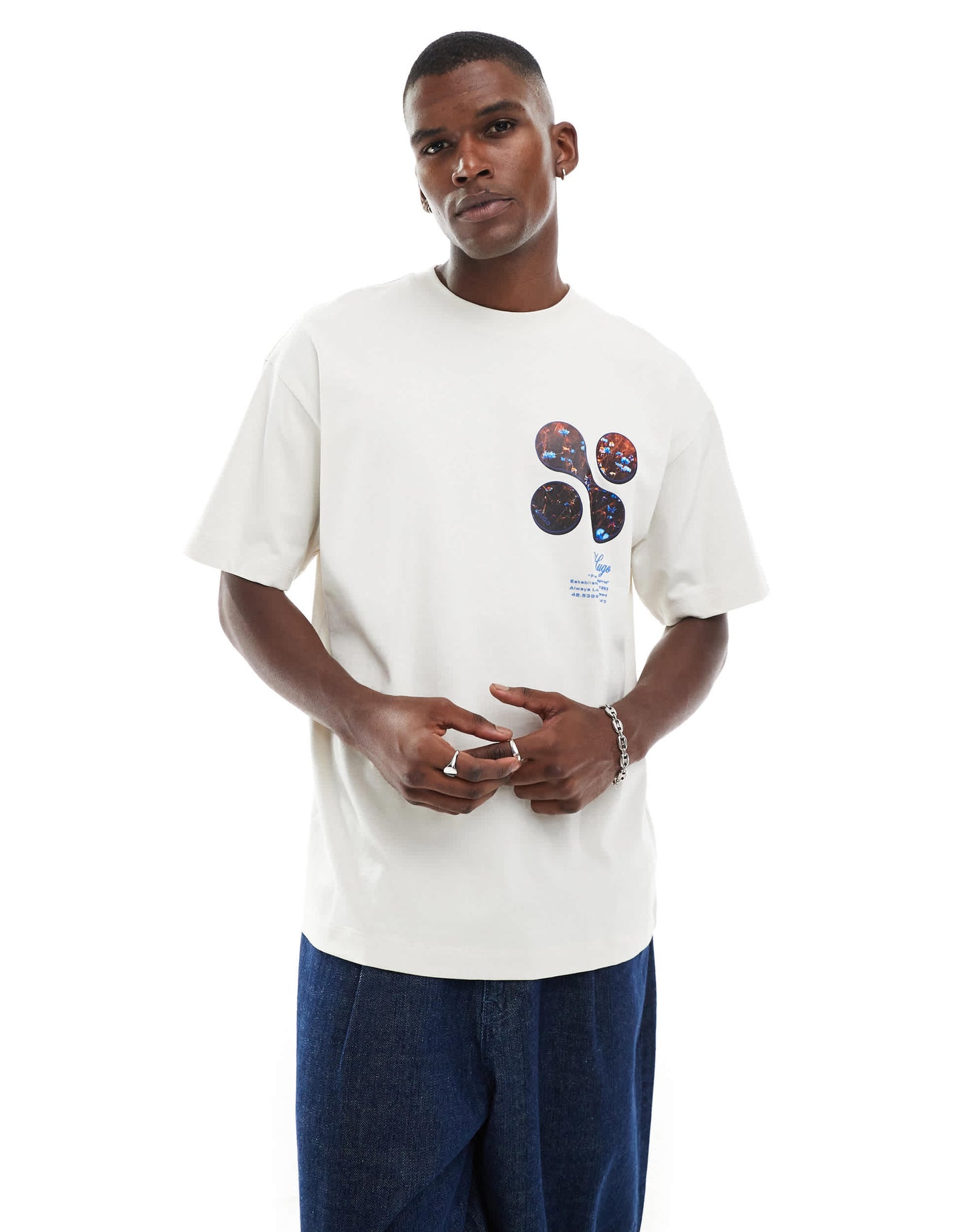 HUGO Dikino oversized fit t-shirt in white