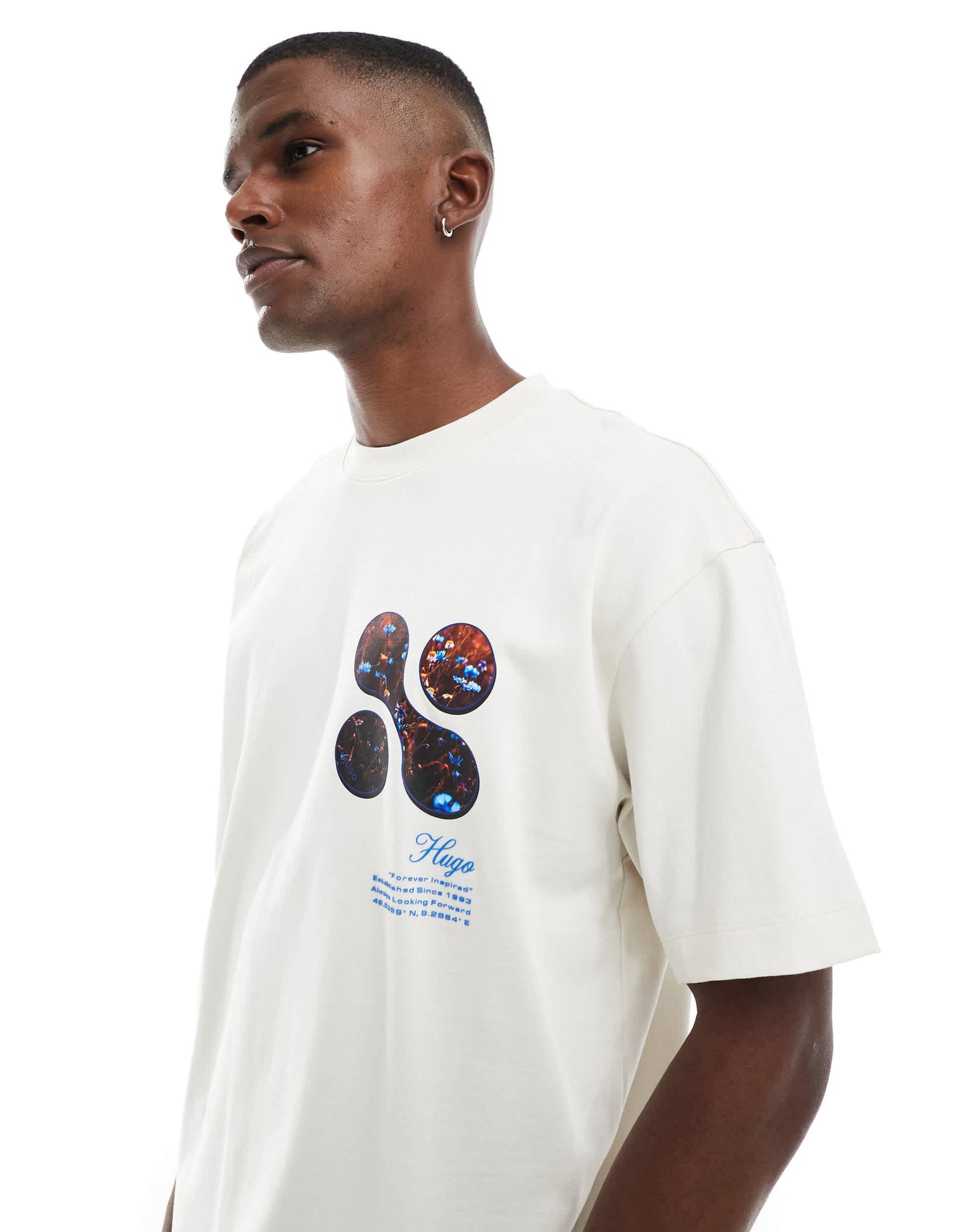 HUGO Dikino oversized fit t-shirt in white