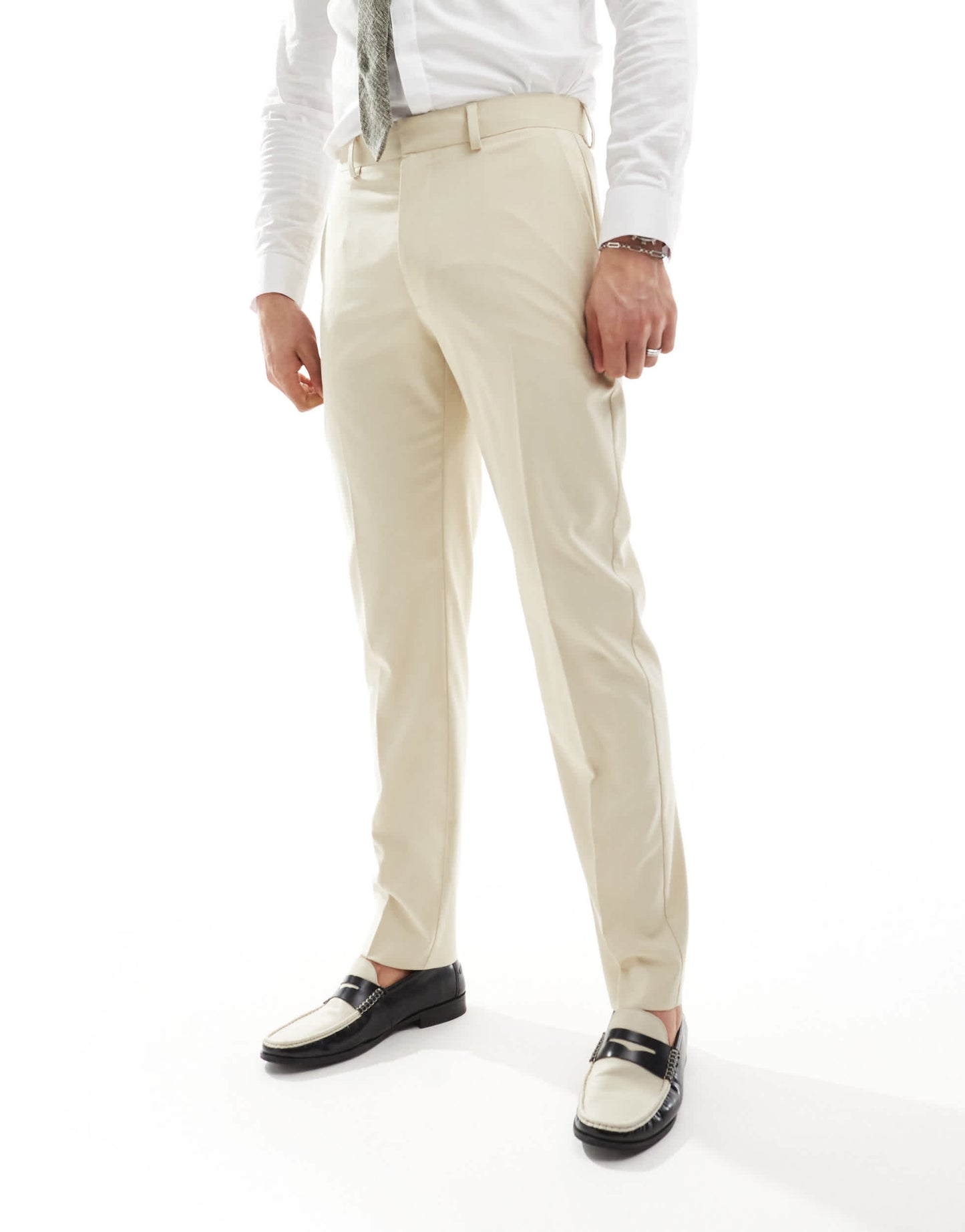 ASOS DESIGN wedding slim suit trouser in stone