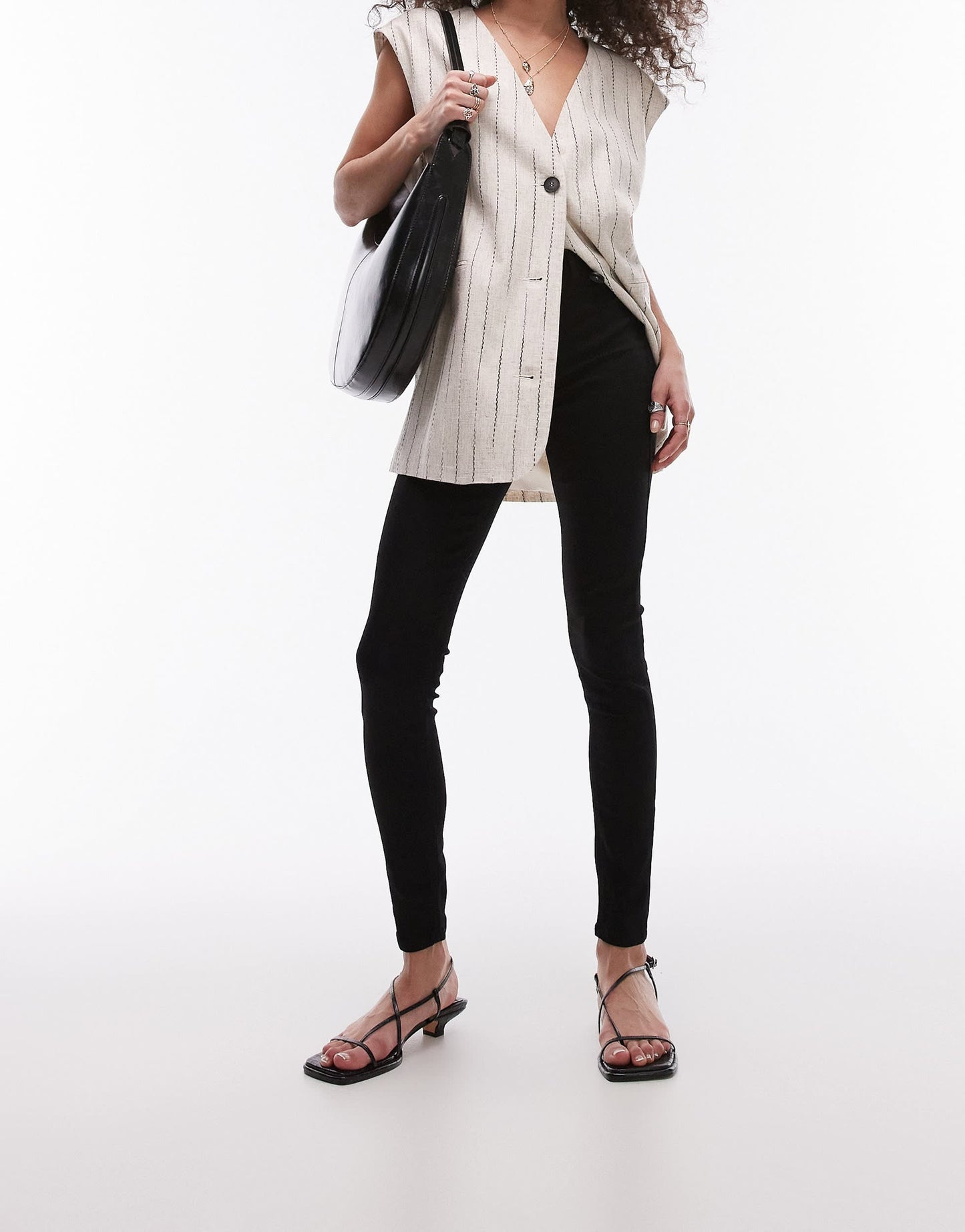Topshop Joni high rise super skinny jean in pure black