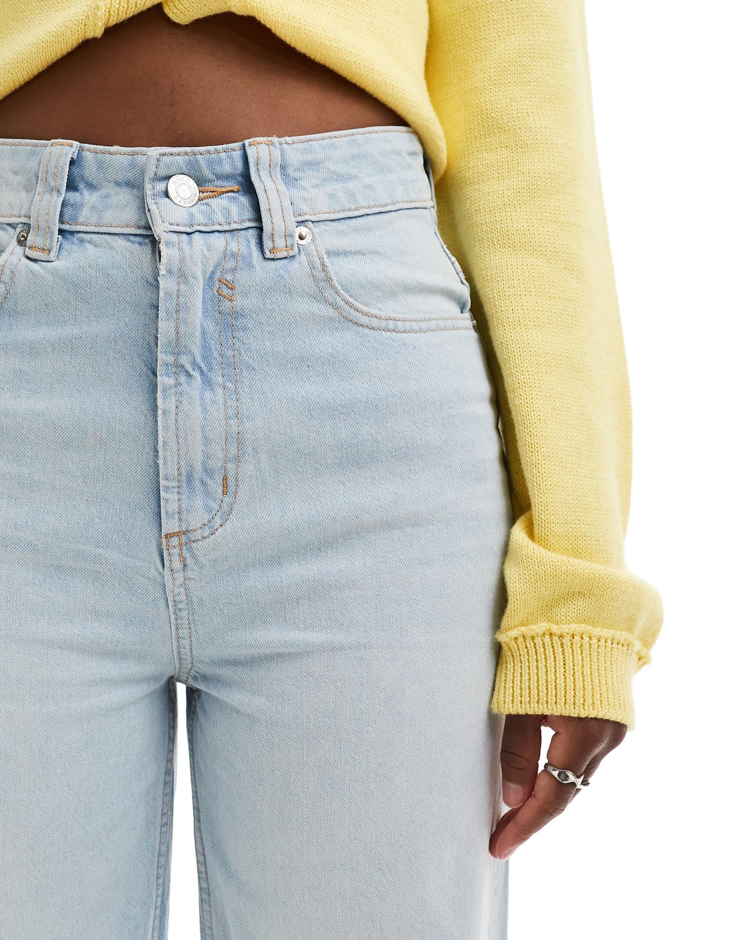 ASOS DESIGN wide leg dad jeans in bleach