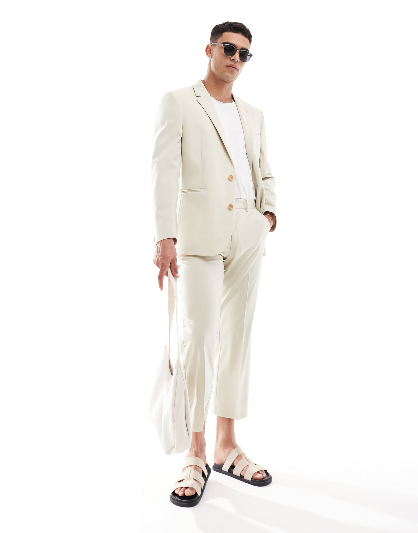 ASOS DESIGN regular suit jacket in stone