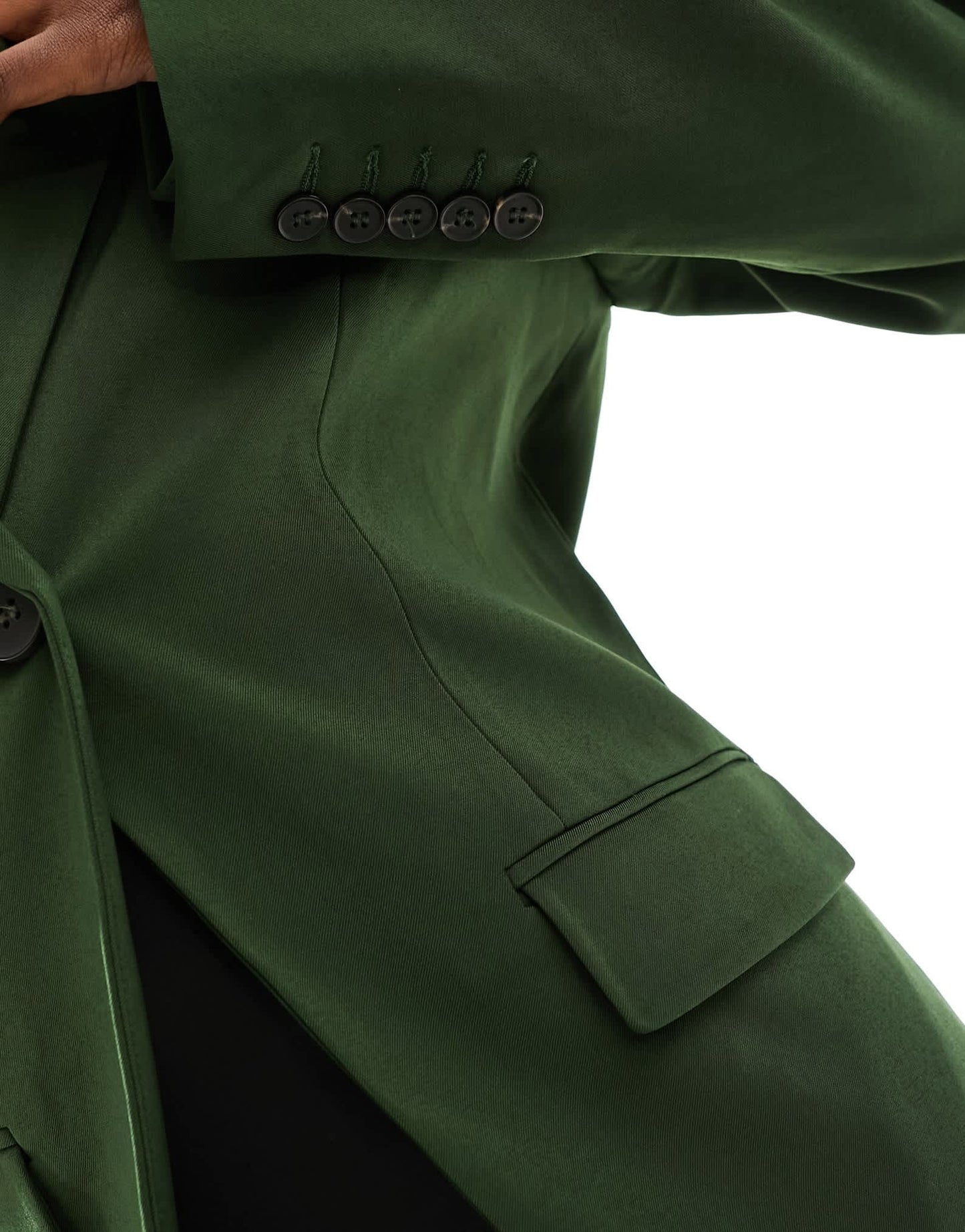 NA-KD single breasted blazer in dark green
