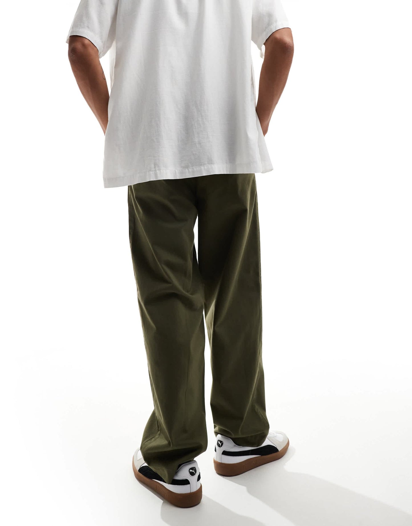 Fred Perry straight leg twill trousers in uniform green