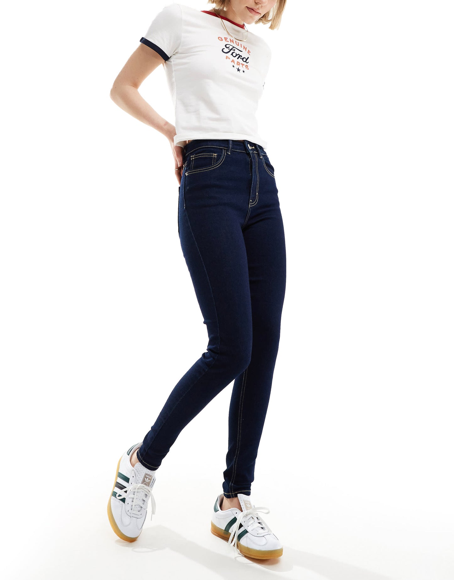 Pimkie skinny high waisted jeans in dark wash