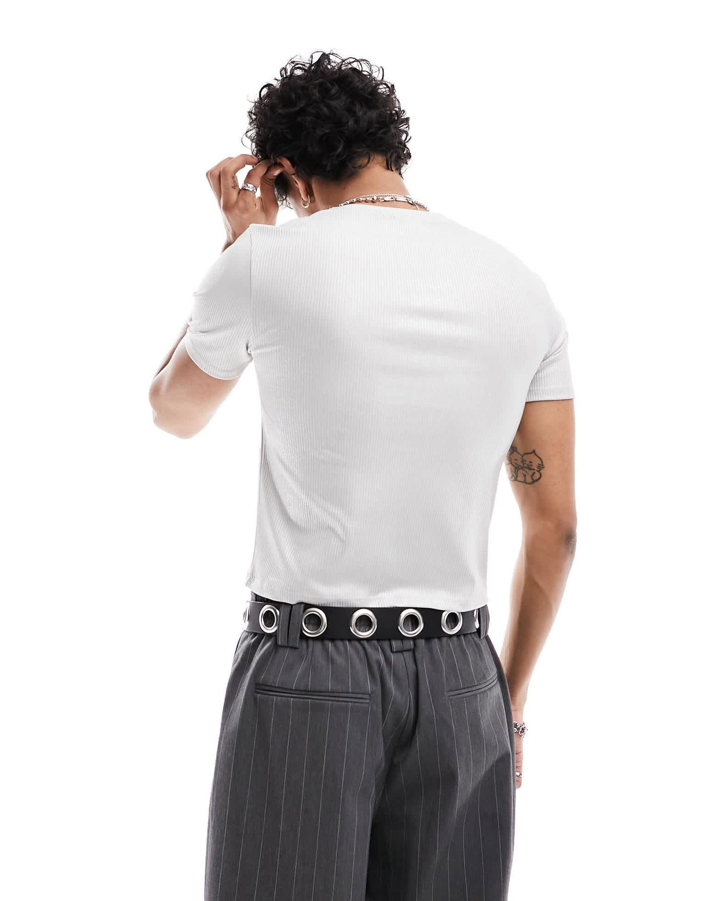 ASOS DESIGN muscle fit t-shirt in glitter rib