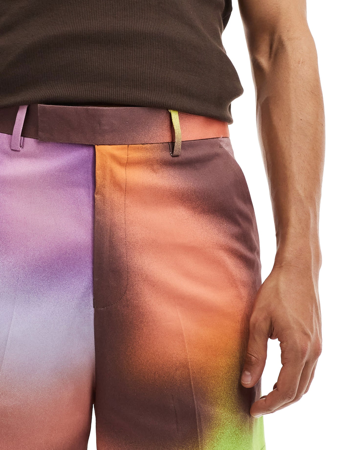 ASOS DESIGN smart cropped shorts in multicolour print