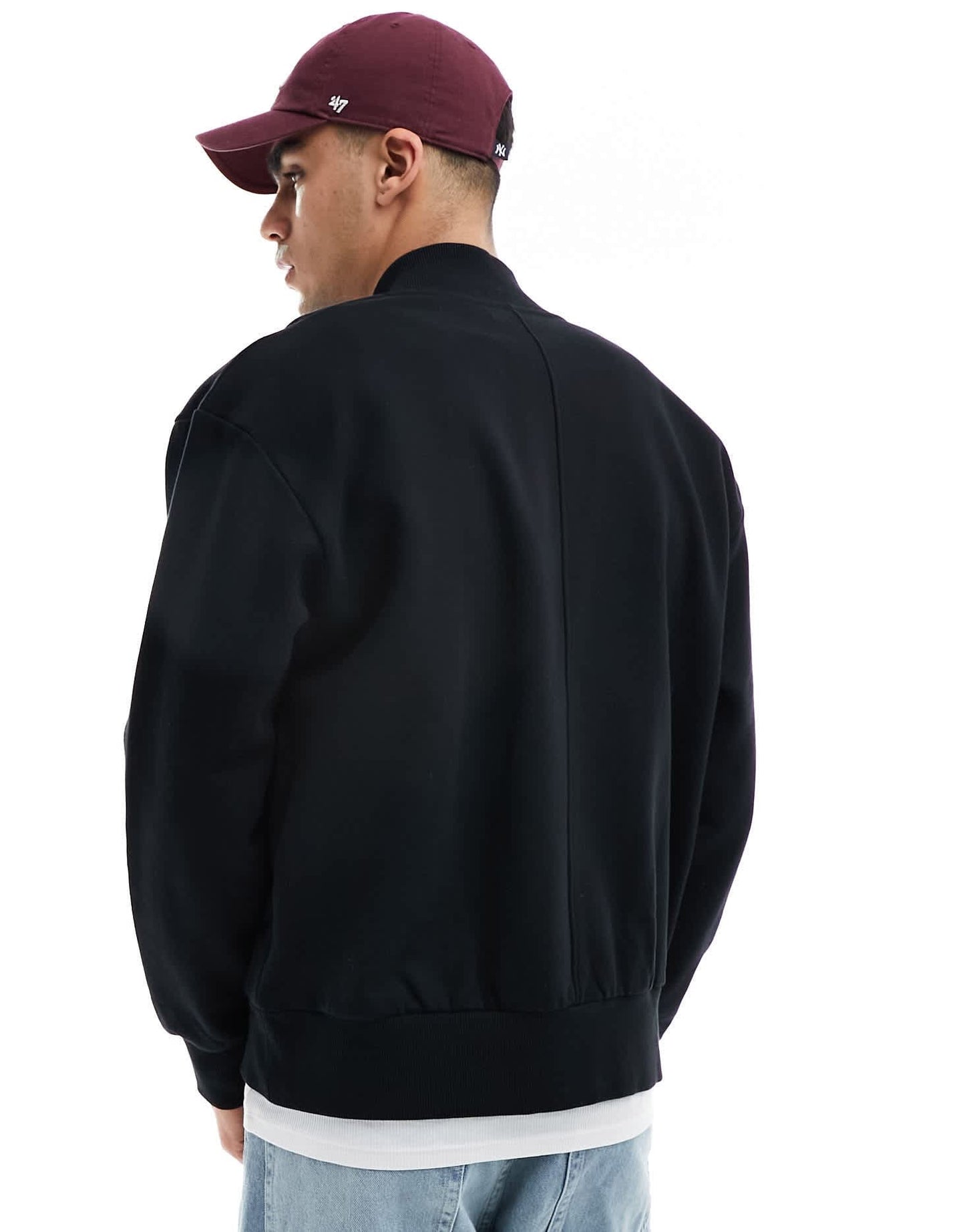 ASOS DESIGN heavyweight extreme oversized bomber jacket in black